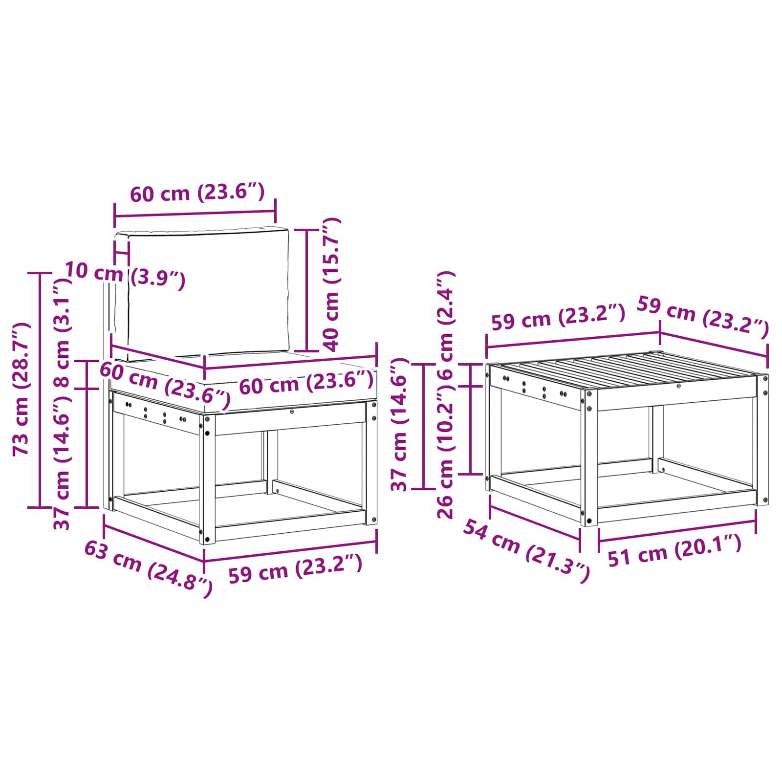 Buiten bankenset 7 pcs – afbeelding 8
