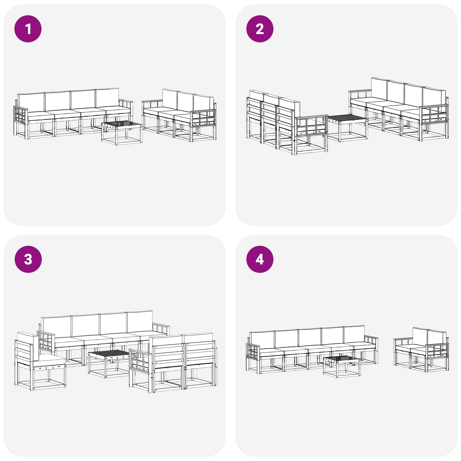Buiten bankenset 7 pcs – afbeelding 6