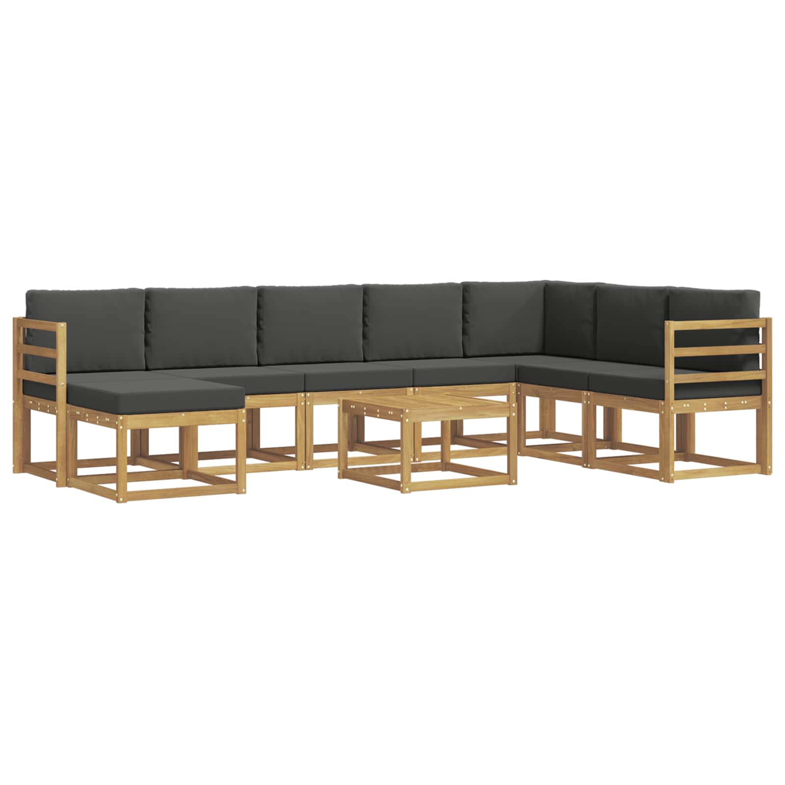 Buiten bankenset met kussen 9 pcs Wit en antracietkleurig – afbeelding 2