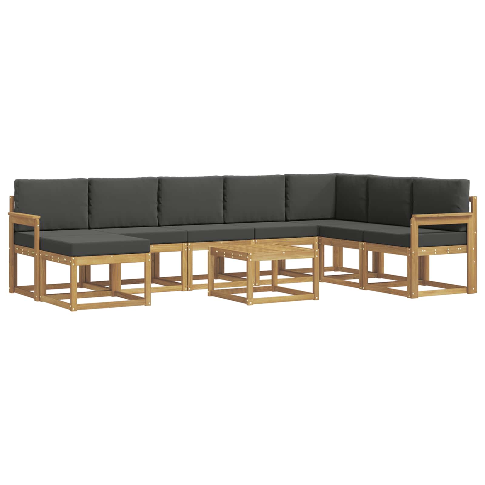 Buiten bankenset met kussen 9 pcs Wit en antracietkleurig – afbeelding 2