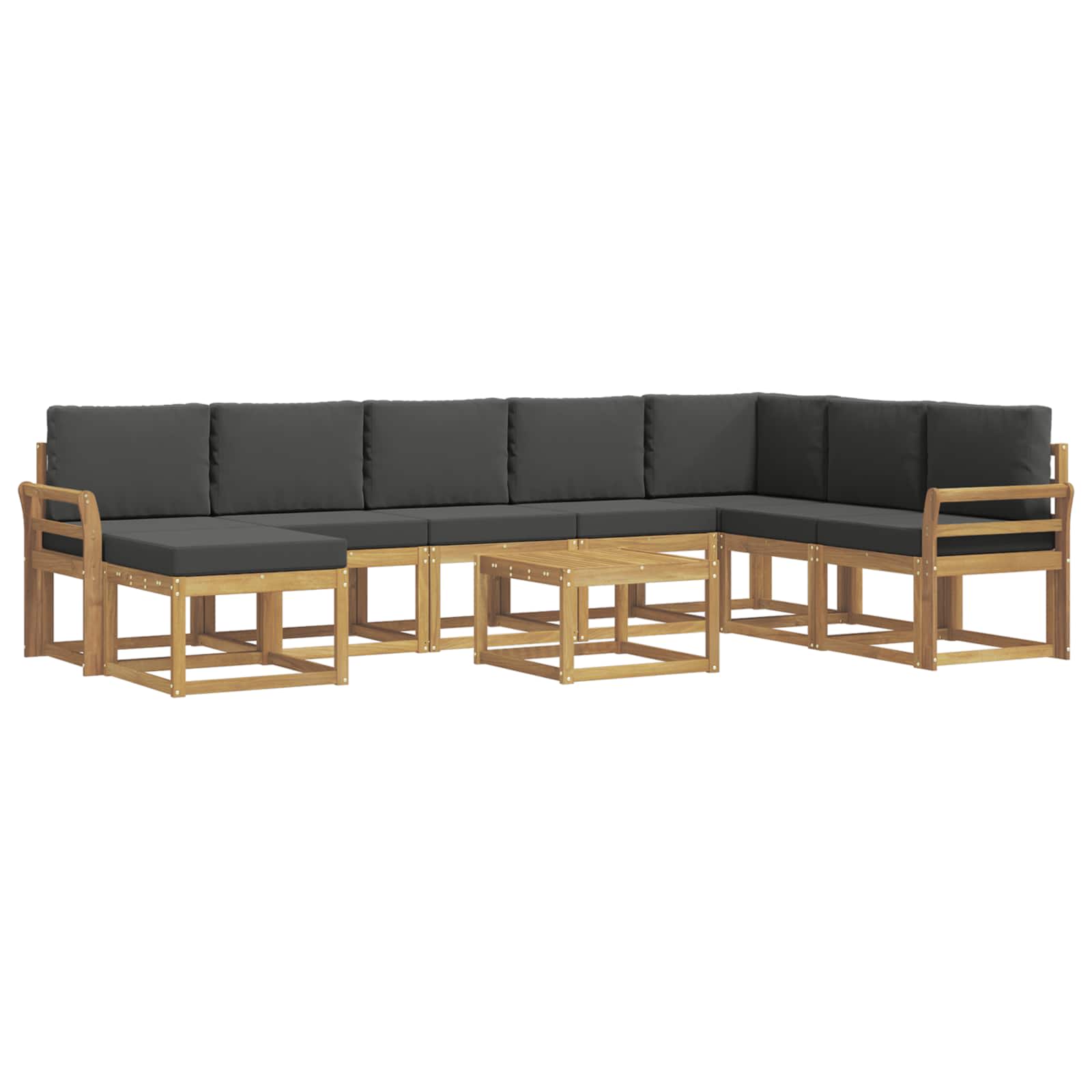 Buiten bankenset met kussen 9 pcs Wit en antracietkleurig – afbeelding 2