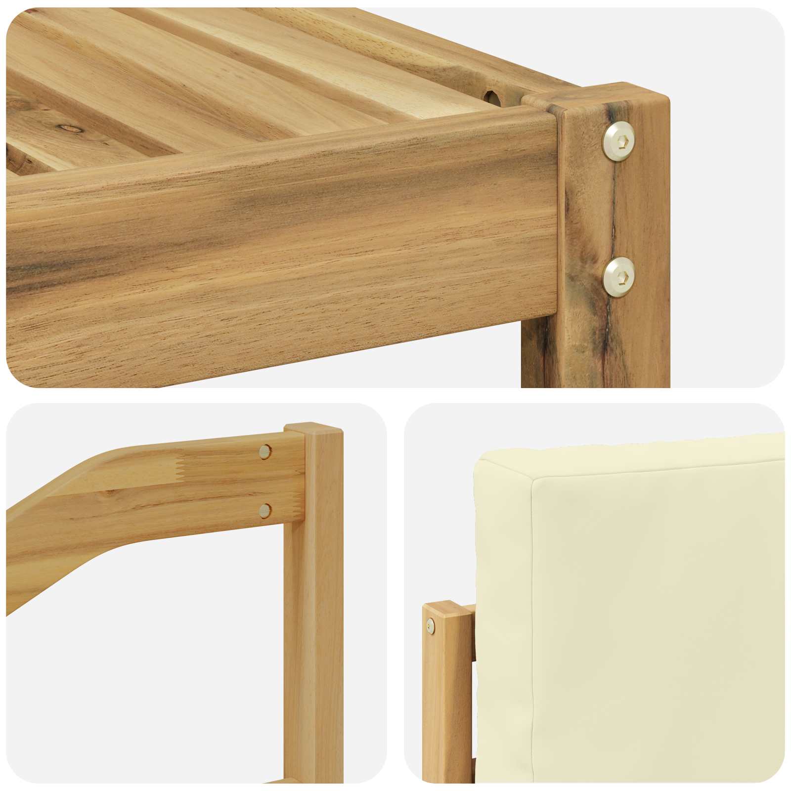 Buiten bankenset met kussen 9 pcs Wit en crèmekleurig – afbeelding 7