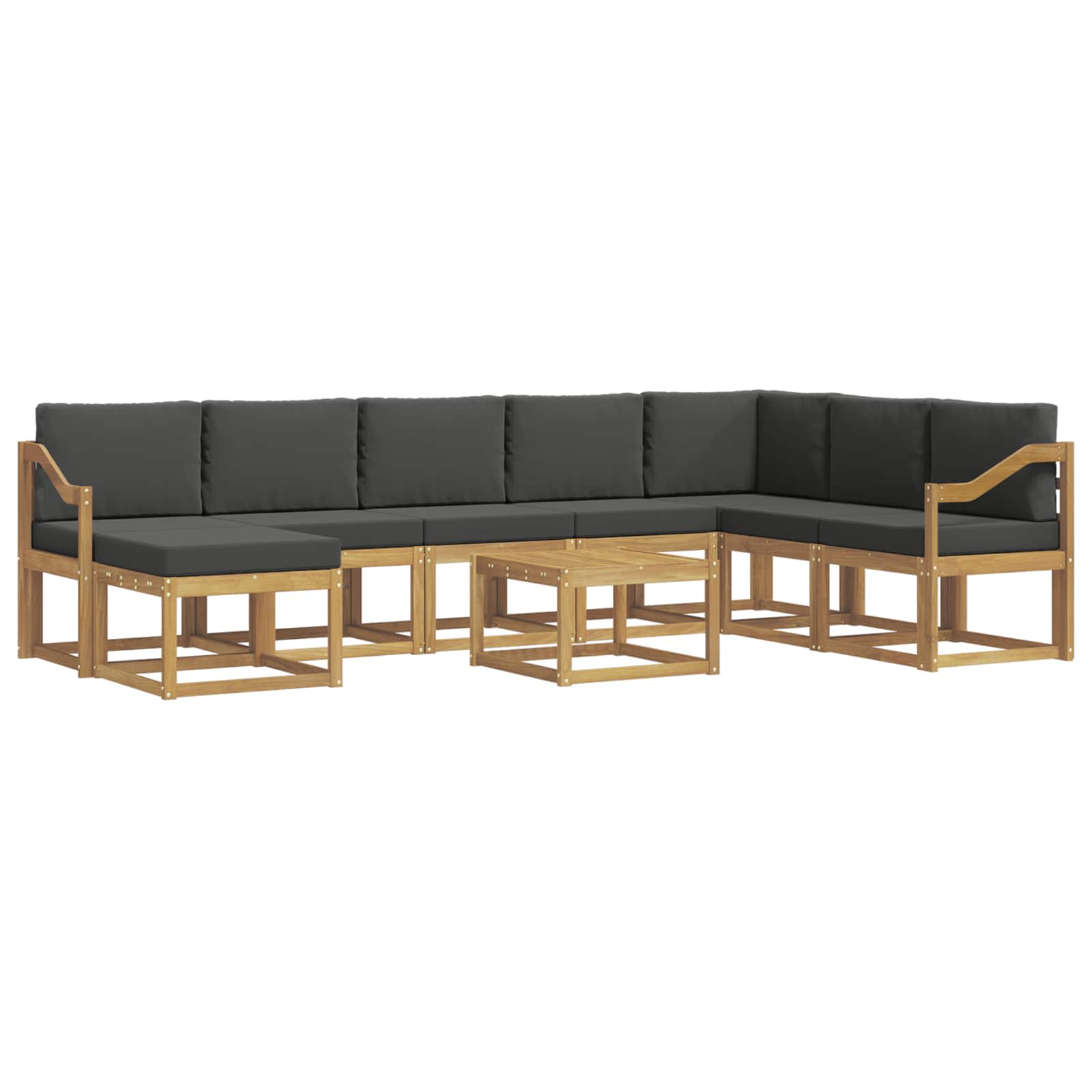 Buiten bankenset met kussen 9 pcs Wit en antracietkleurig – afbeelding 2