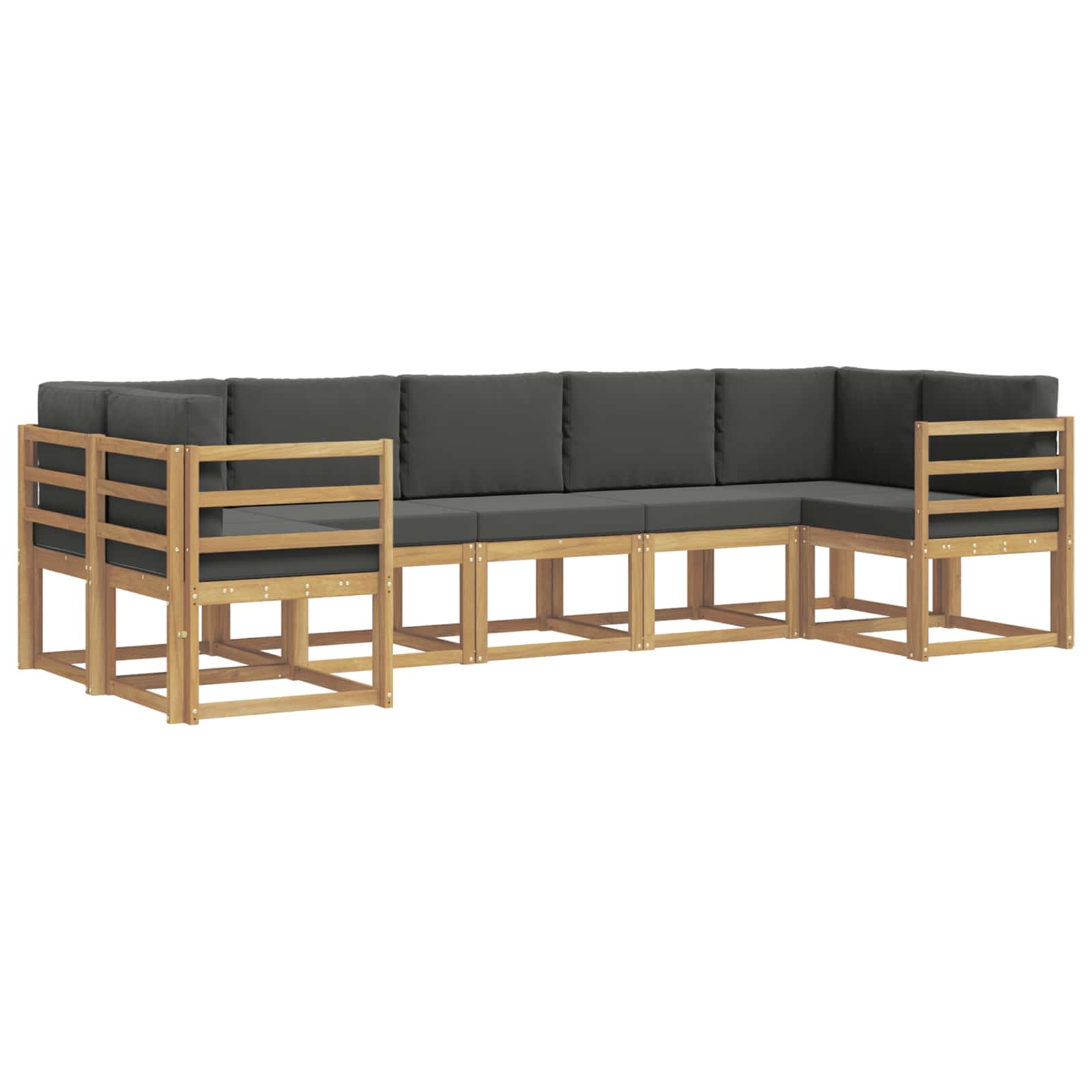 Buiten bankenset met kussen 7 pcs Wit en antracietkleurig – afbeelding 2