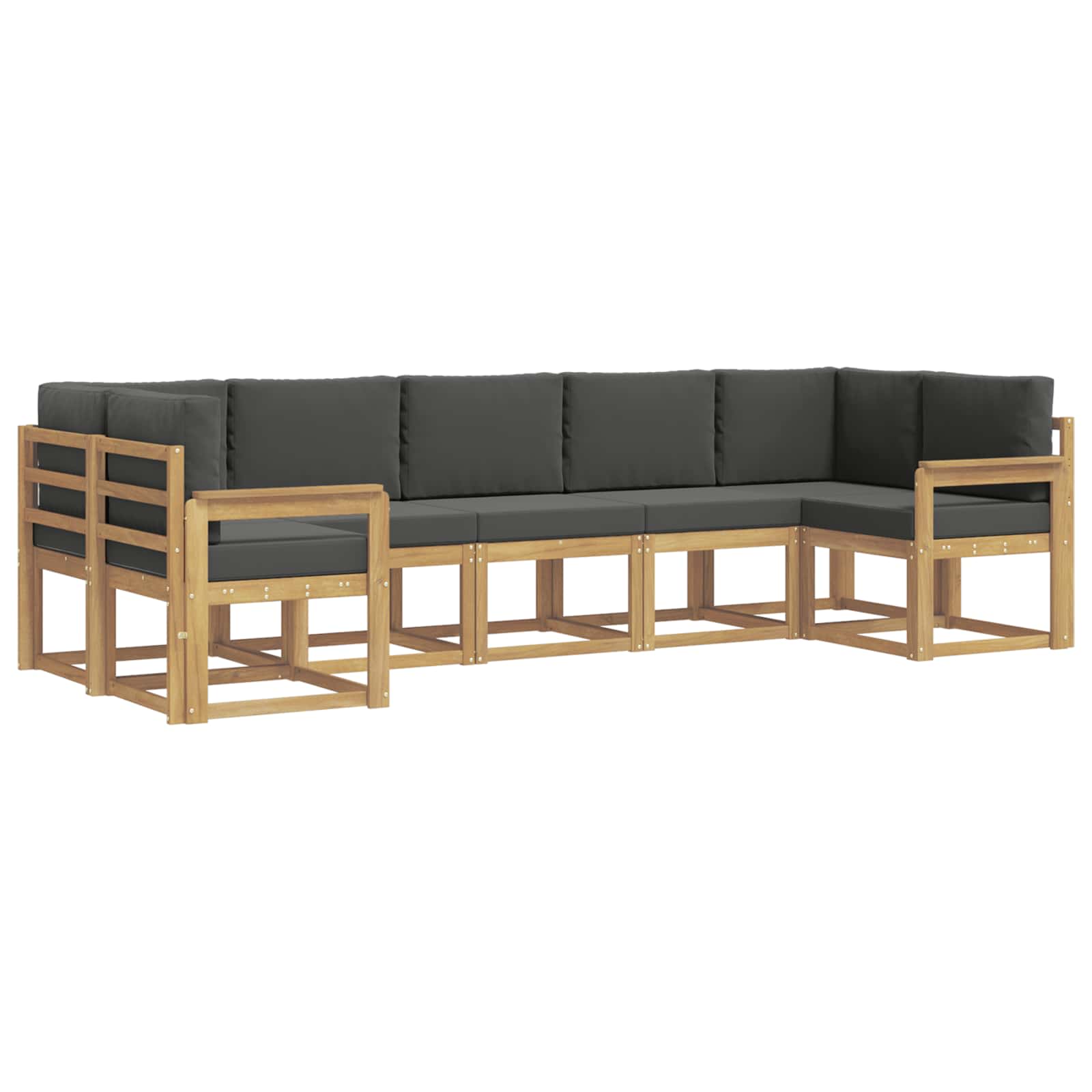 Buiten bankenset met kussen 7 pcs Wit en antracietkleurig – afbeelding 2
