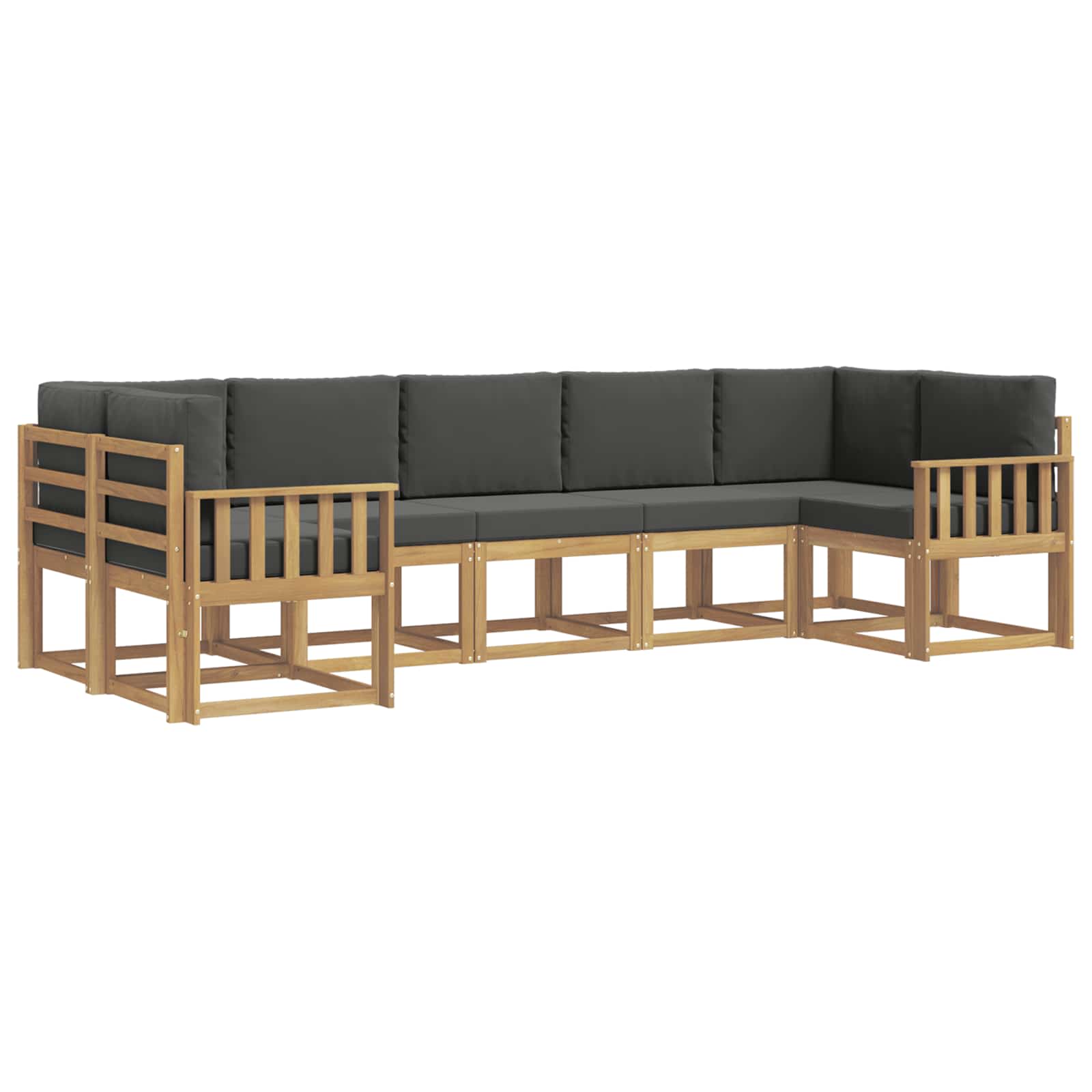 Buiten bankenset met kussen 7 pcs Wit en antracietkleurig – afbeelding 2