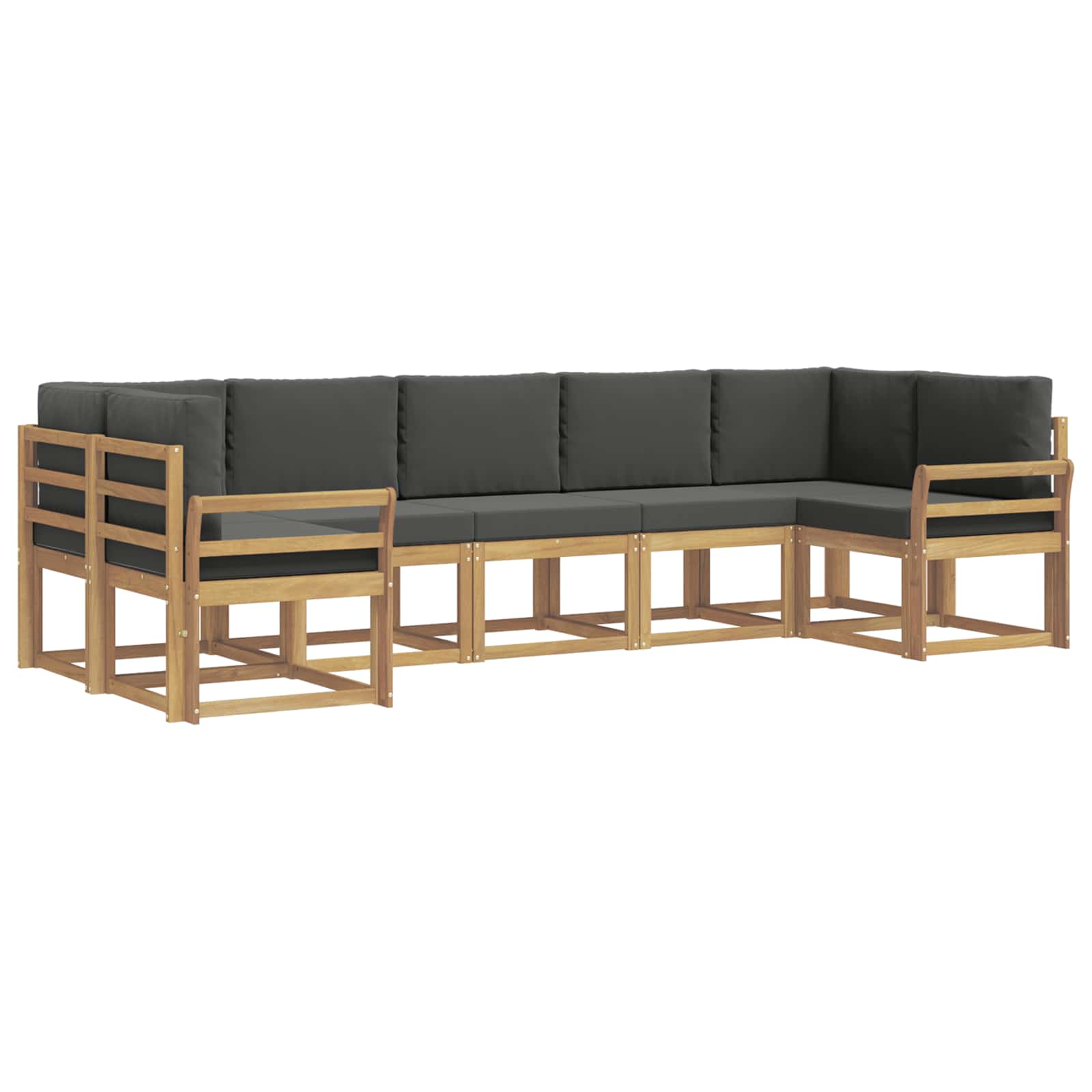 Buiten bankenset met kussen 7 pcs Wit en antracietkleurig – afbeelding 2