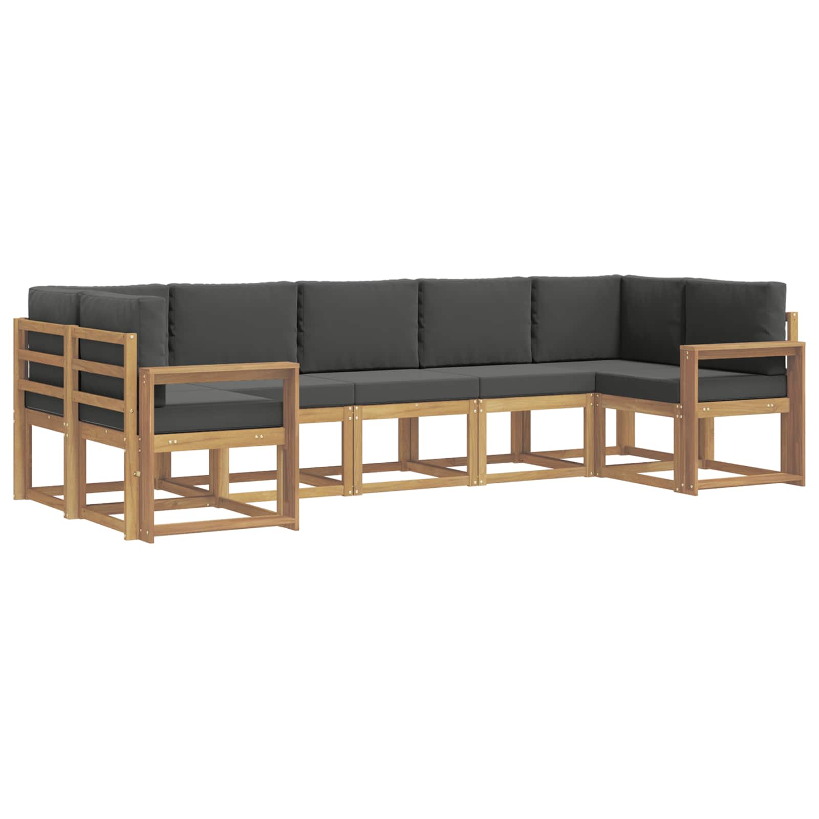 Buiten bankenset met kussen 7 pcs Wit en antracietkleurig – afbeelding 2