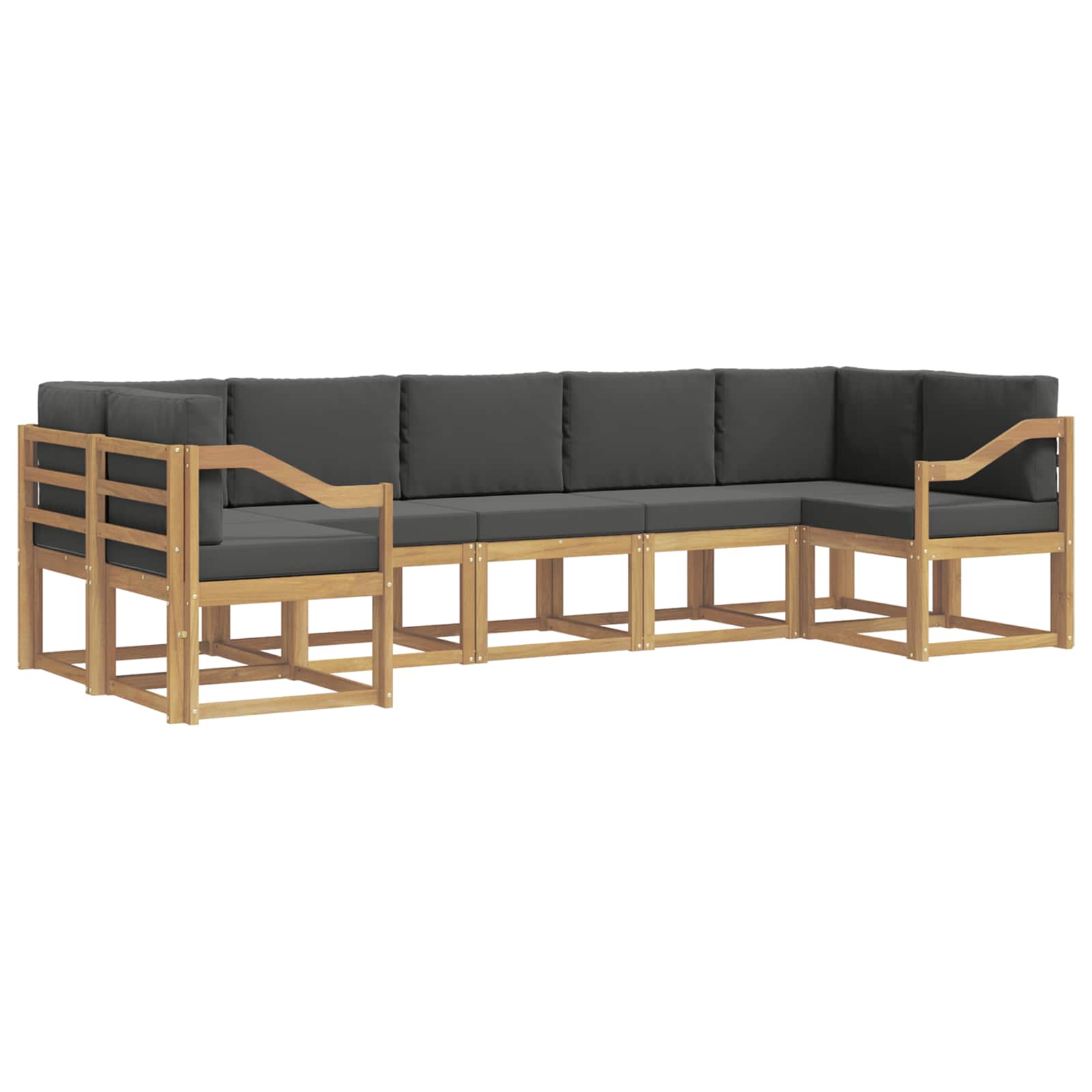 Buiten bankenset met kussen 7 pcs Massief Acaciahout – afbeelding 2