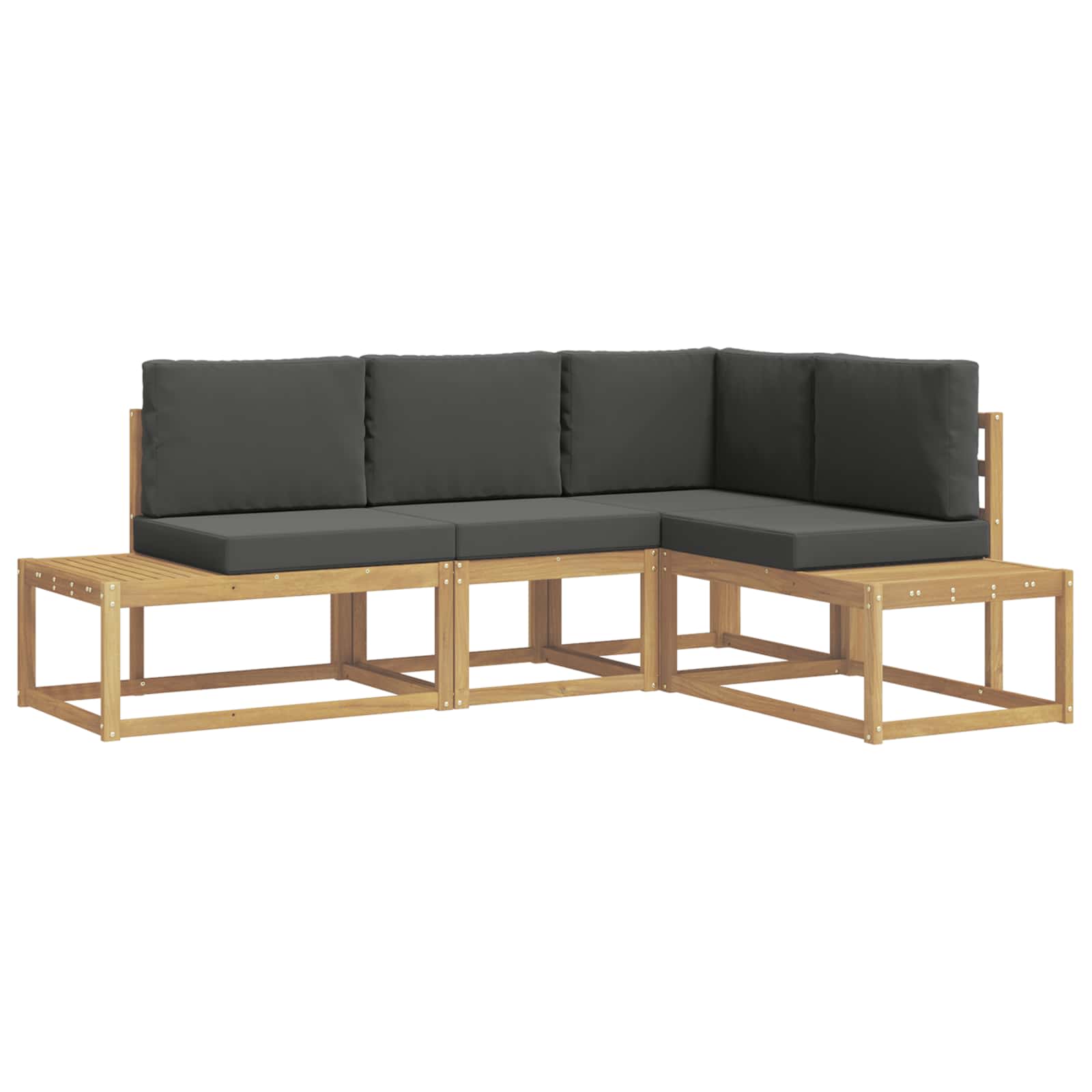 Buiten bankenset 3 Stuk Wit en antracietkleurig Polyester – afbeelding 2
