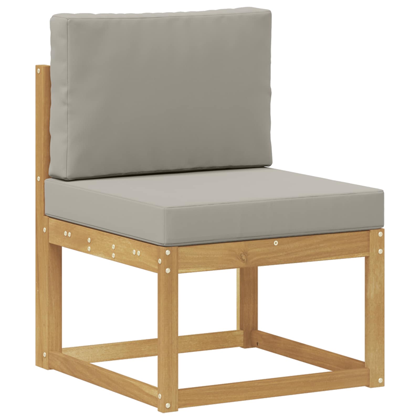 Buiten bankenset 4 Stuk Wit en Lichtgrijs Polyester – afbeelding 3