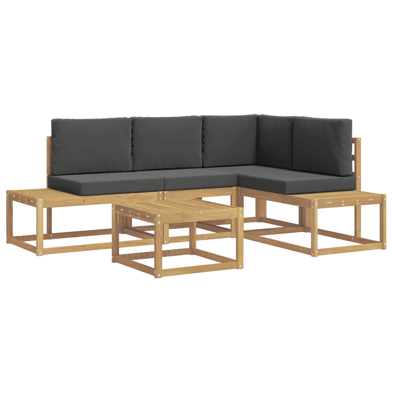 Buiten bankenset 4 Stuk Wit en antracietkleurig Polyester – afbeelding 2