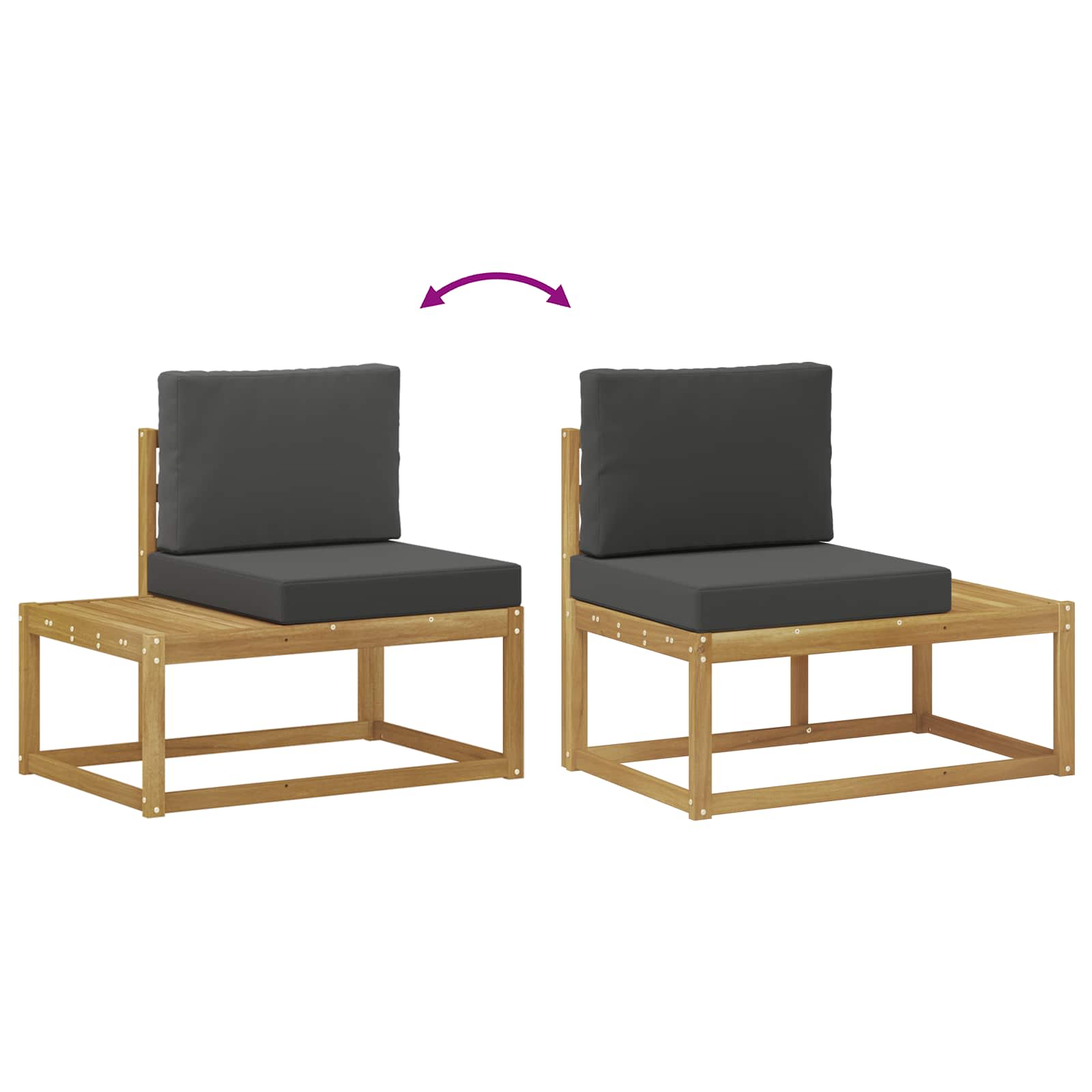 Buiten bankenset 4 Stuk Wit en antracietkleurig Polyester – afbeelding 9