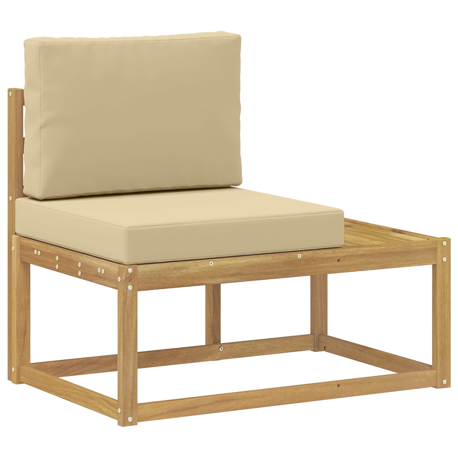 Buiten bankenset 4 Stuk Wit en Beige Polyester – afbeelding 5