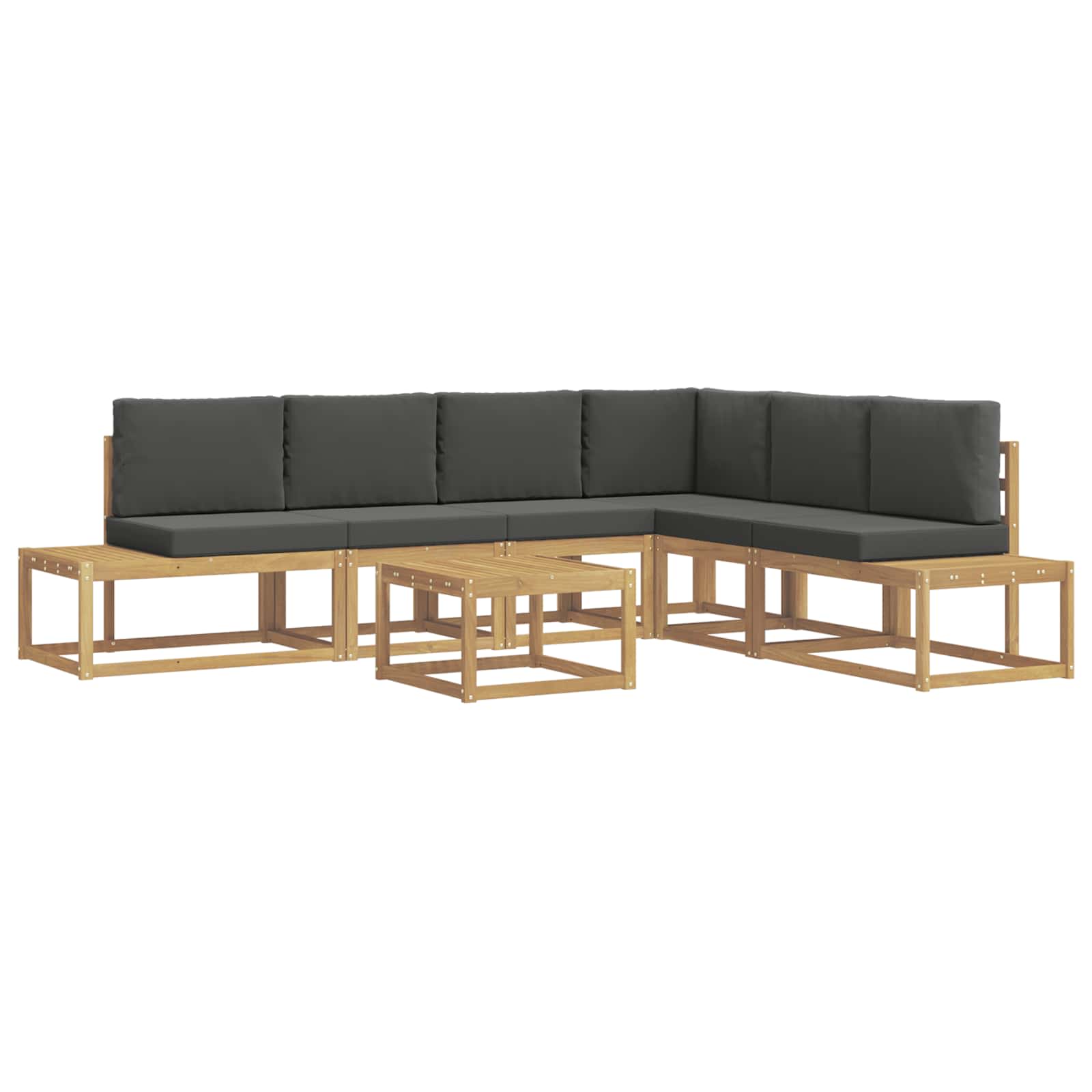 Buiten bankenset 5 Stuk Wit en antracietkleurig Polyester – afbeelding 2