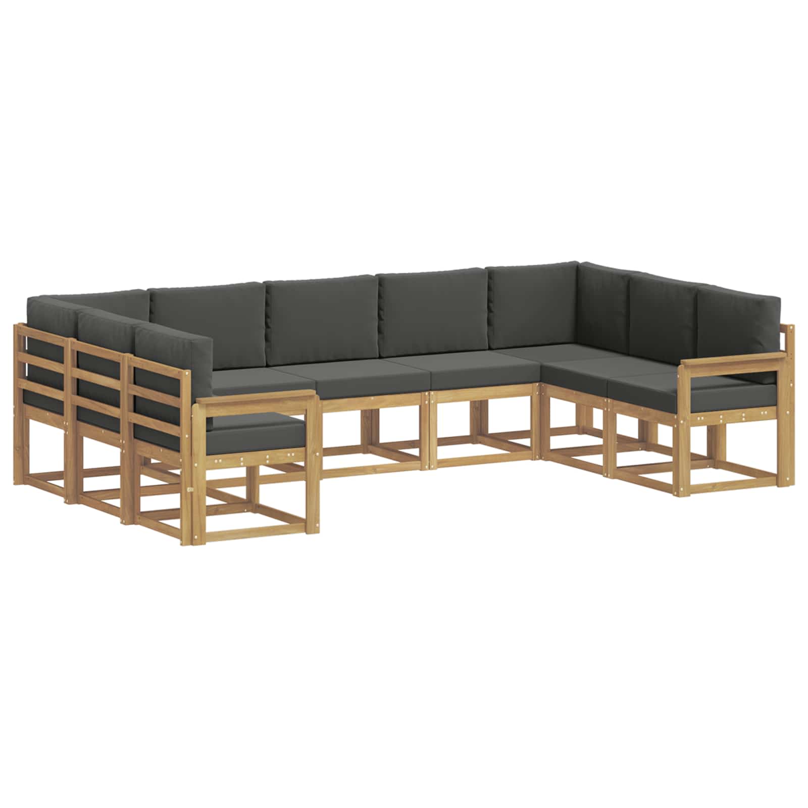 Buiten bankenset met kussen 9 pcs Wit en antracietkleurig – afbeelding 2