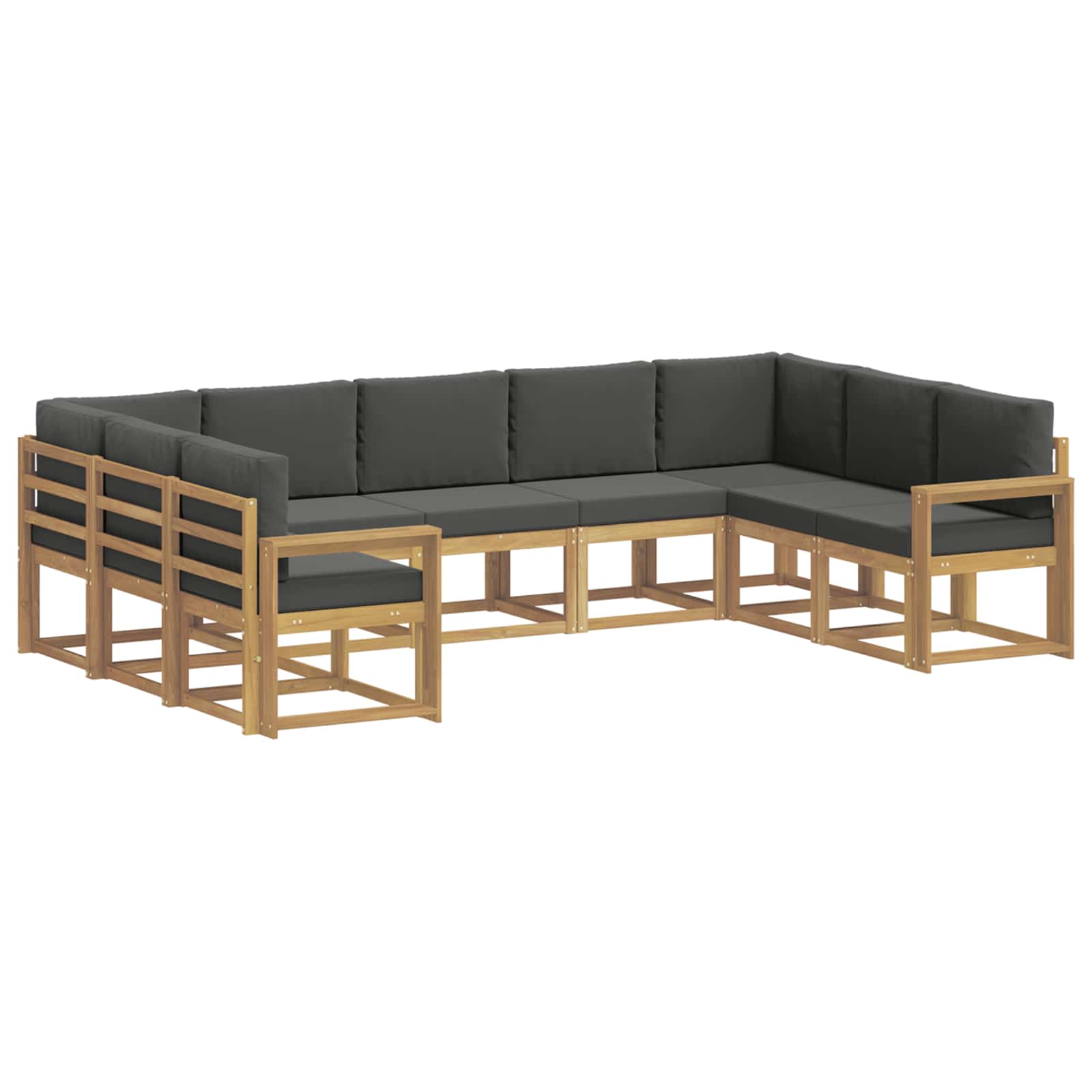 Buiten bankenset met kussen 9 pcs Wit en antracietkleurig – afbeelding 2