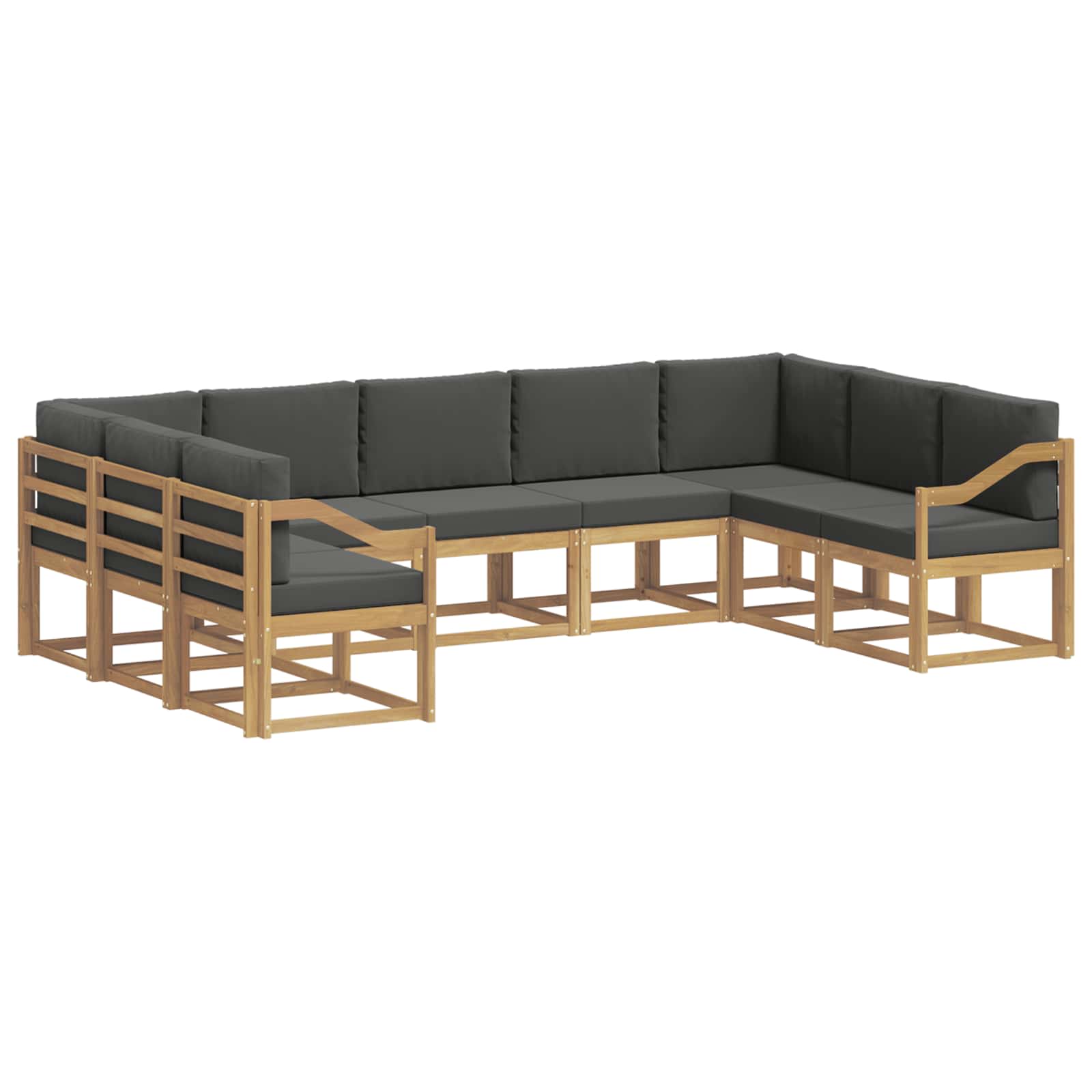 Buiten bankenset met kussen 9 pcs Wit en antracietkleurig – afbeelding 2