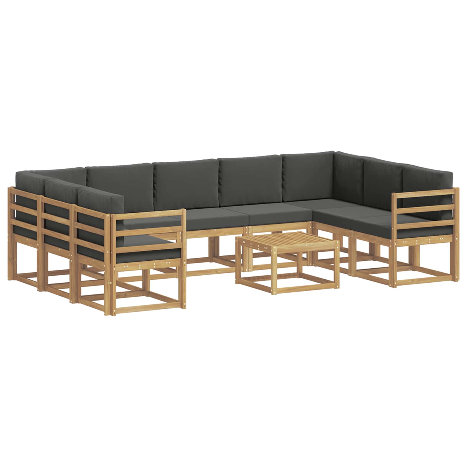 Buiten bankenset 10 pcs Wit en antracietkleurig 59 x 59 x 37 cm – afbeelding 2