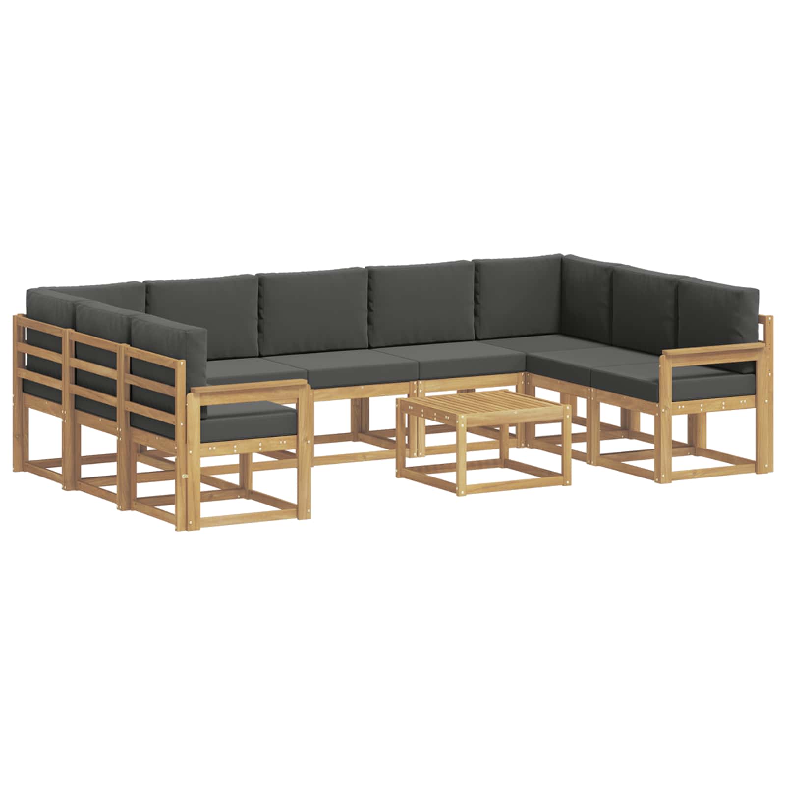 Buiten bankenset 10 pcs Wit en antracietkleurig 59 x 59 x 37 cm – afbeelding 2