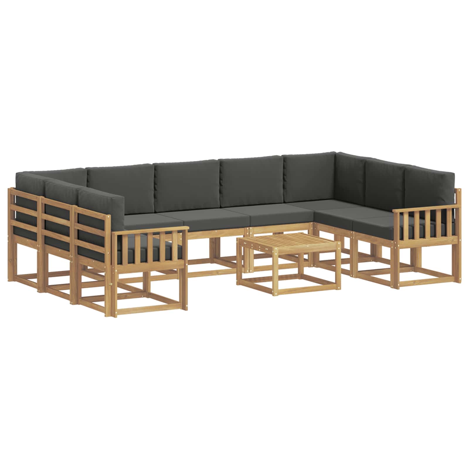 Buiten bankenset 10 pcs Wit en antracietkleurig 59 x 59 x 37 cm – afbeelding 2