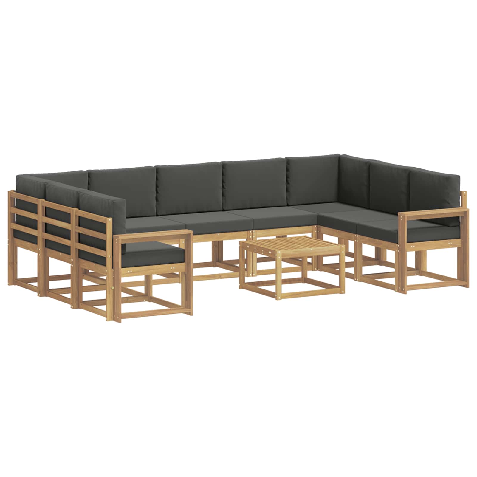 Buiten bankenset 10 pcs Wit en antracietkleurig 59 x 59 x 37 cm – afbeelding 2