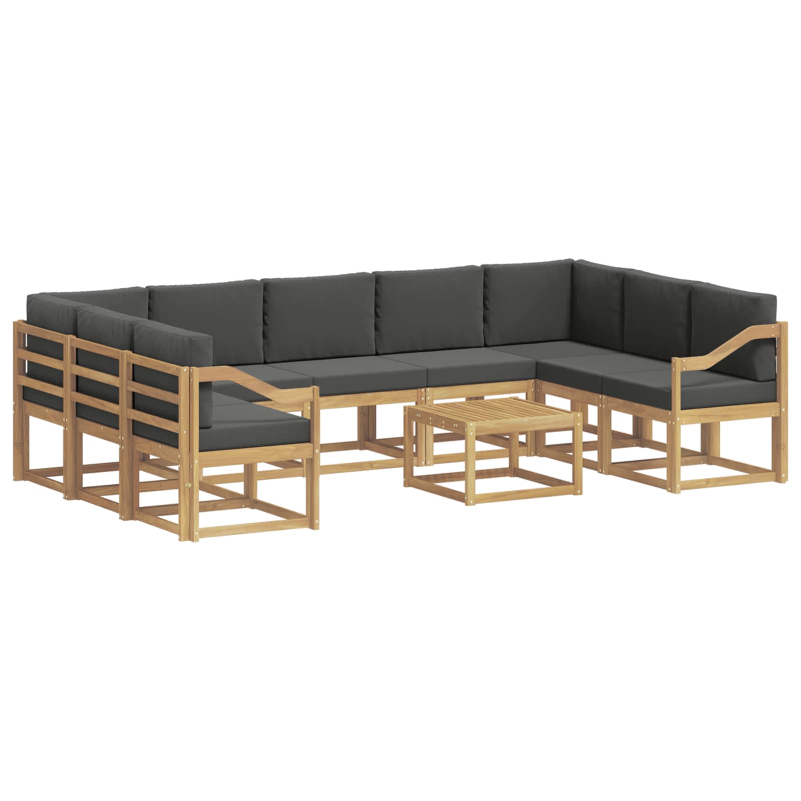 Buiten bankenset 10 pcs Wit en antracietkleurig 59 x 59 x 37 cm – afbeelding 2