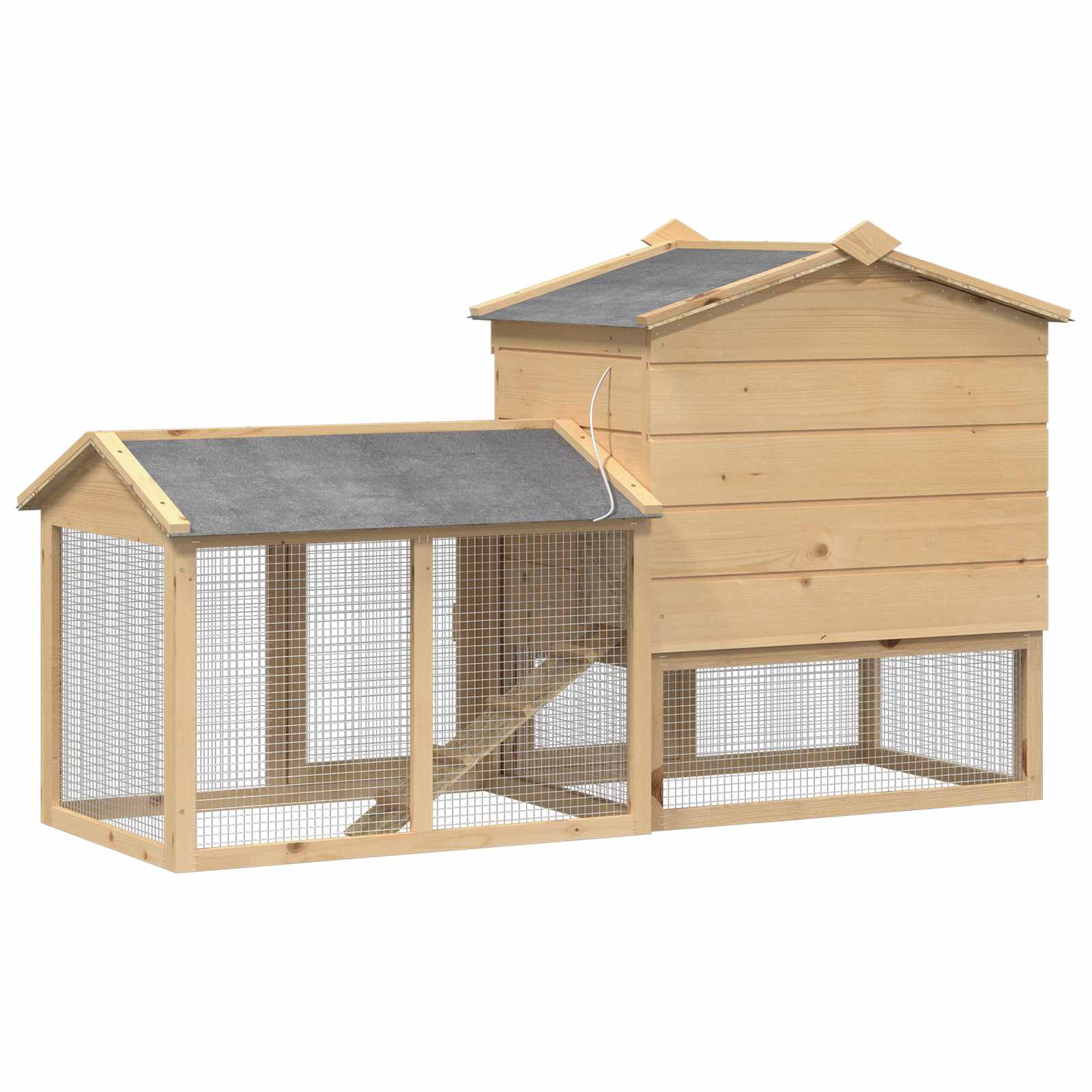 Kippenhok 2 pcs Bruin Massief grenenhout – afbeelding 3
