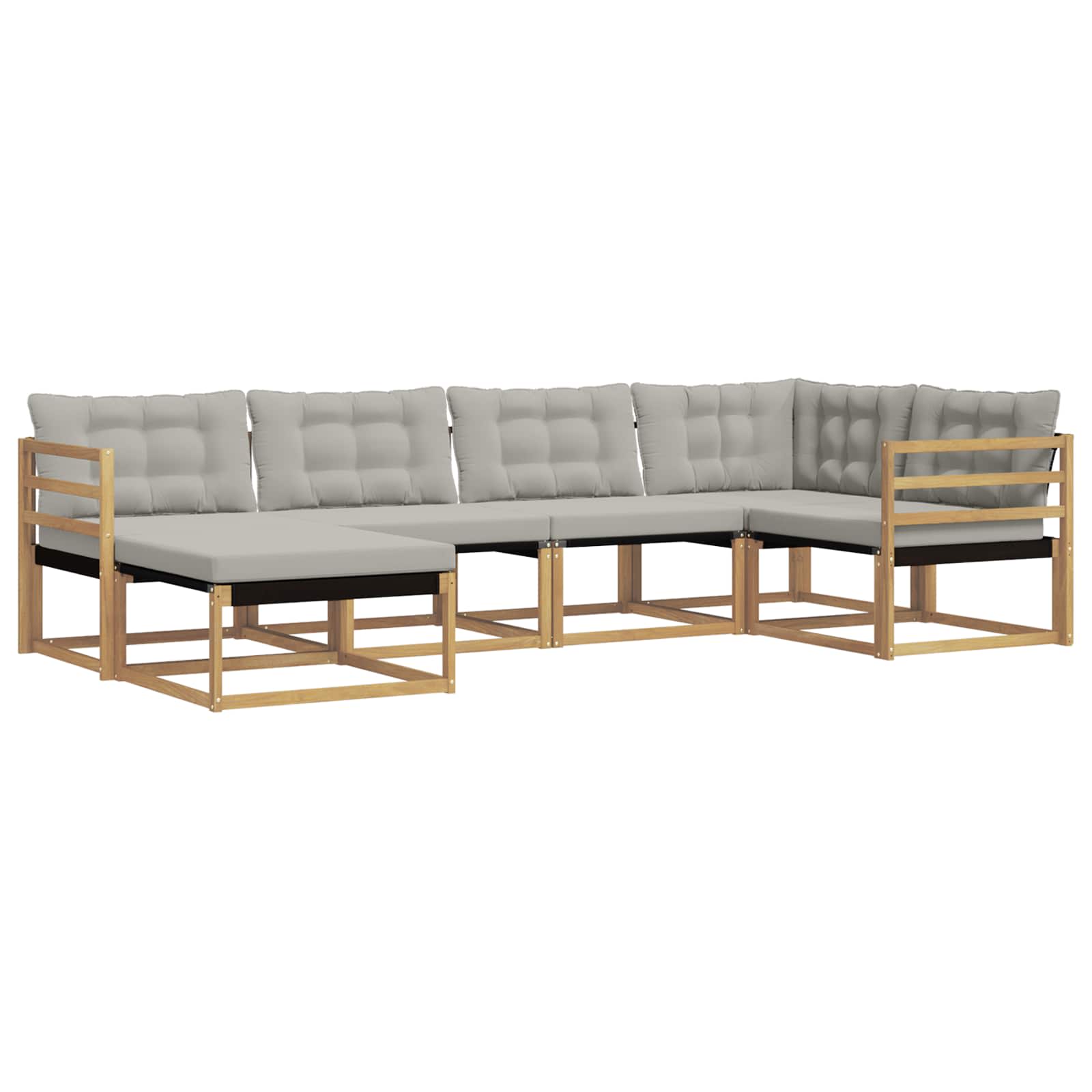 Buiten bankenset 6 pcs Wit en Lichtgrijs 325 x 166,5 x 73 cm – afbeelding 2