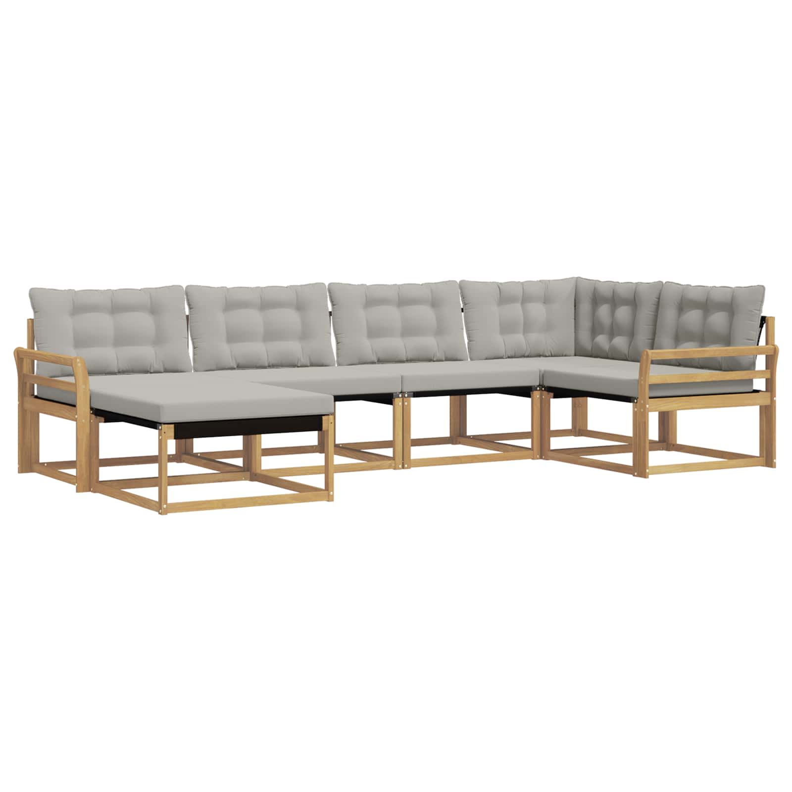 Buiten bankenset 6 pcs Wit en Lichtgrijs 329 x 170,5 x 73 cm – afbeelding 2