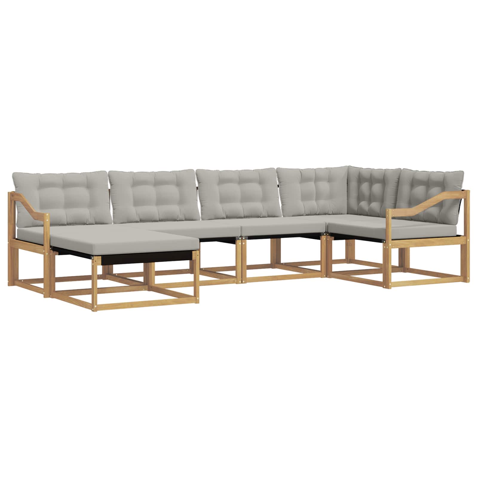 Buiten bankenset 6 pcs Wit en Lichtgrijs 325 x 166,5 x 73 cm – afbeelding 2