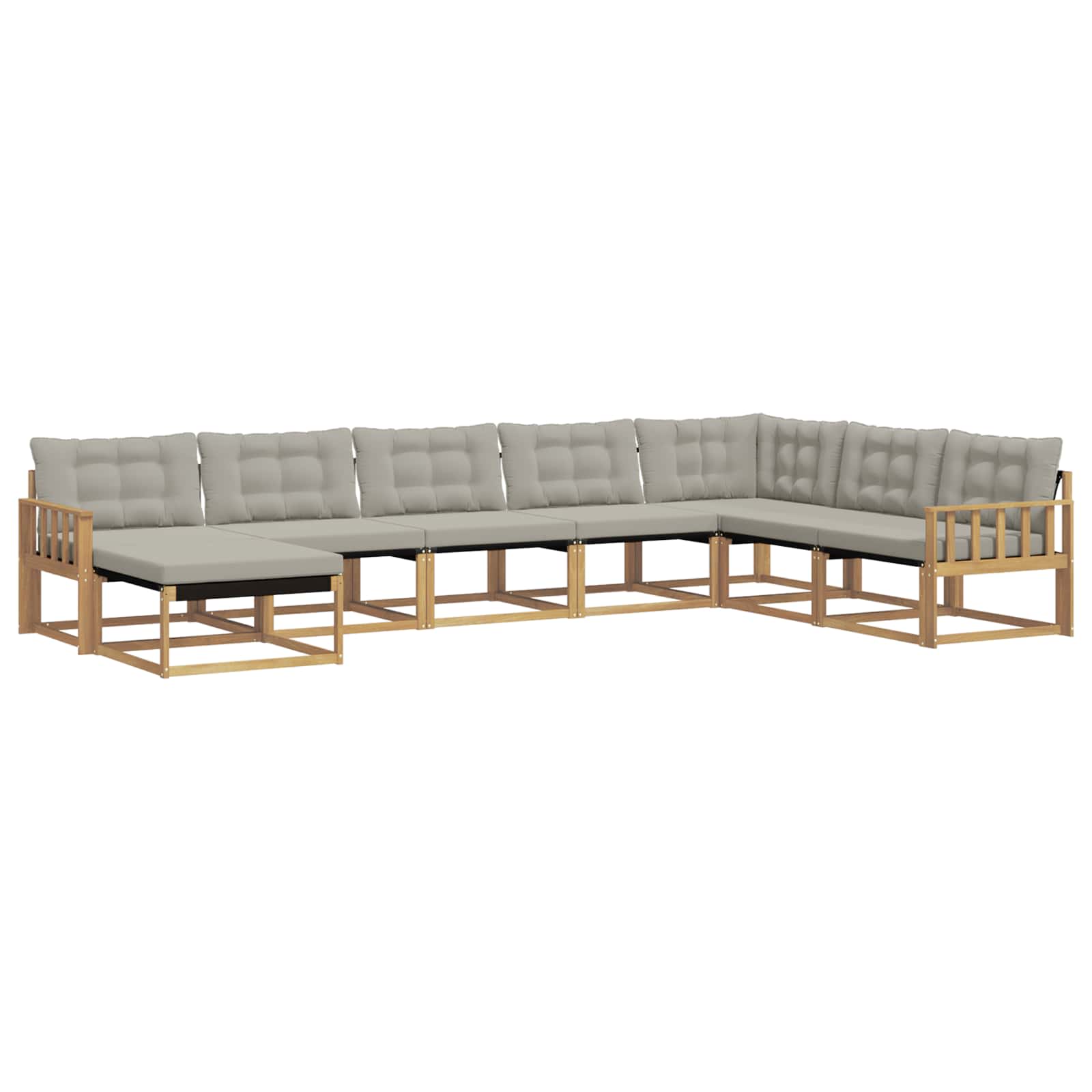Buiten bankenset 8 pcs Wit en Lichtgrijs 406 x 247,5 x 73 cm – afbeelding 2