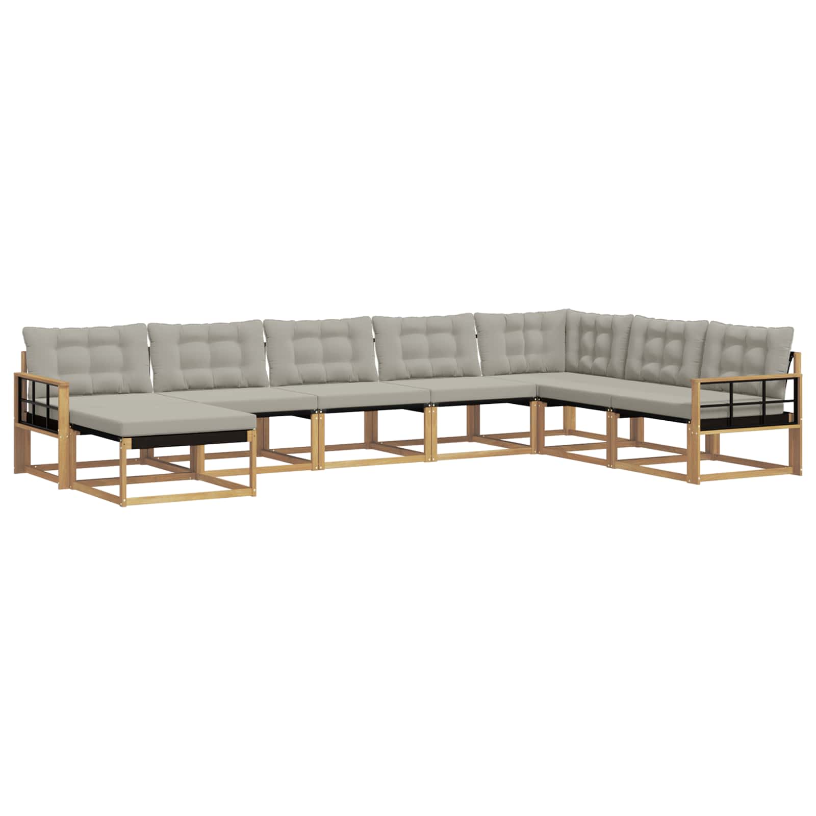 Buiten bankenset 8 pcs Wit en Lichtgrijs 406 x 247,5 x 73 cm – afbeelding 2