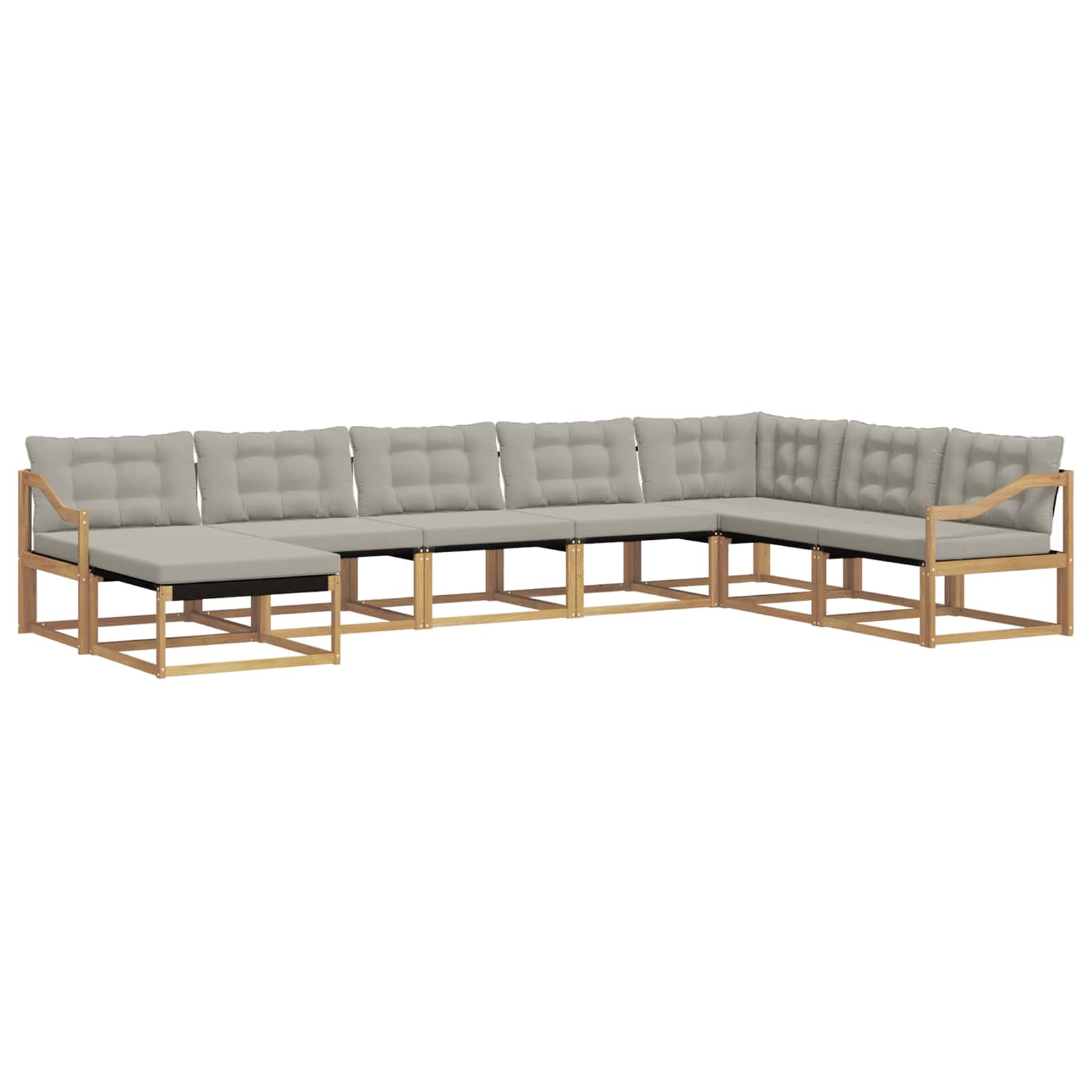 Buiten bankenset 8 pcs Wit en Lichtgrijs 404 x 245,5 x 73 cm – afbeelding 2