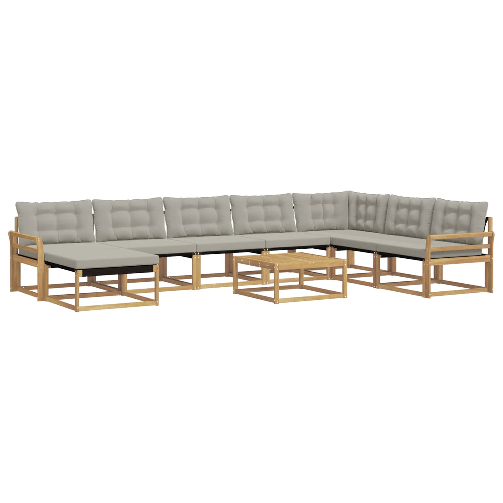 Buiten bankenset 9 pcs Wit en Lichtgrijs 79 x 79 x 37 cm – afbeelding 2