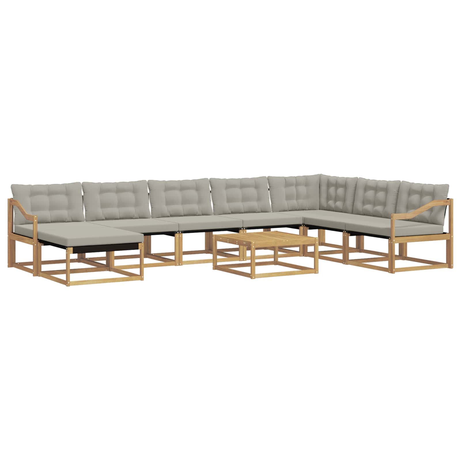 Buiten bankenset 9 pcs Wit en Lichtgrijs 79 x 79 x 37 cm – afbeelding 2
