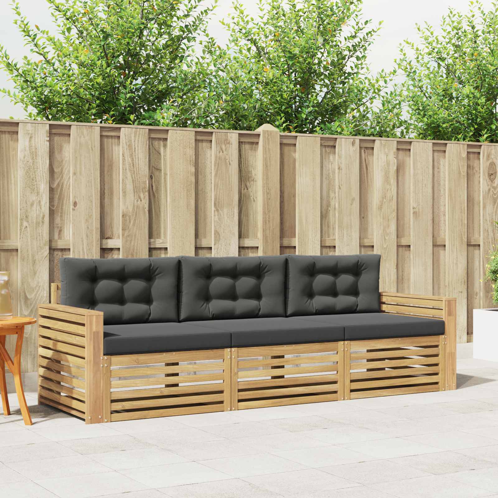 Buiten bankenset 3 pcs Wit en antracietkleurig – afbeelding 1