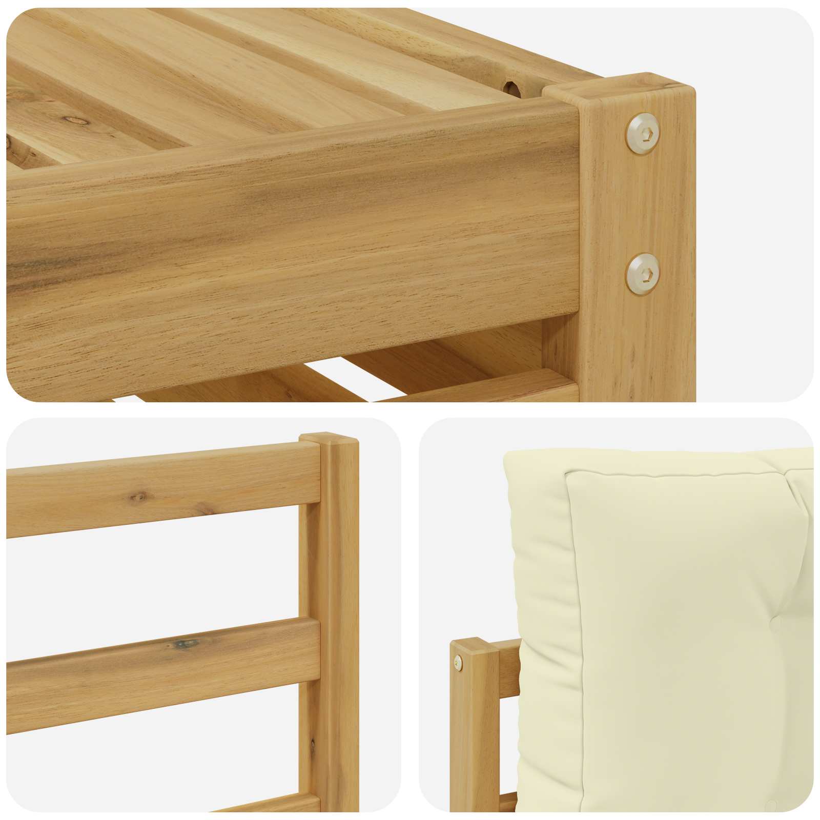 Buiten bankenset 6 pcs Wit en crèmekleurig – afbeelding 5
