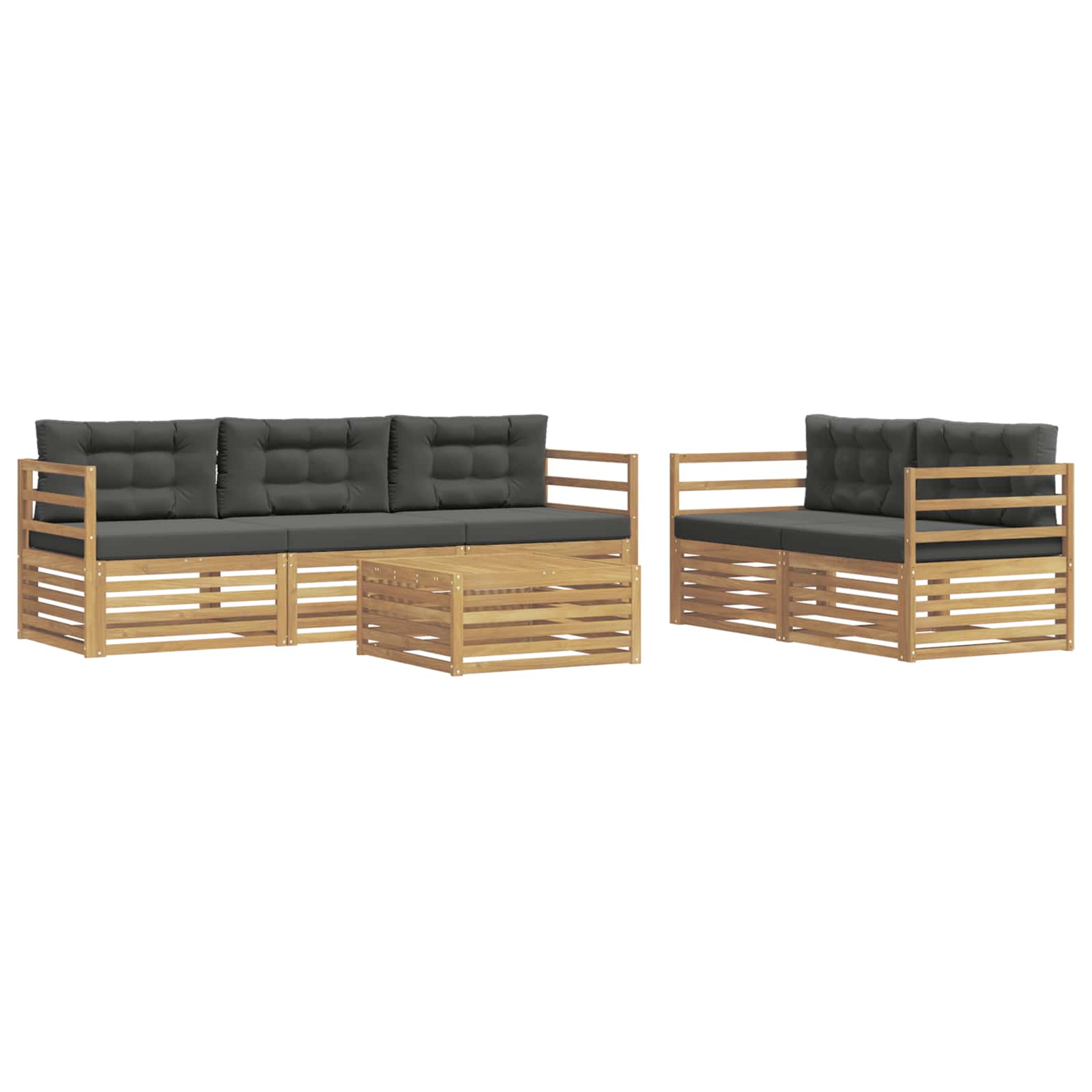 Buiten bankenset 6 pcs Wit en antracietkleurig – afbeelding 2