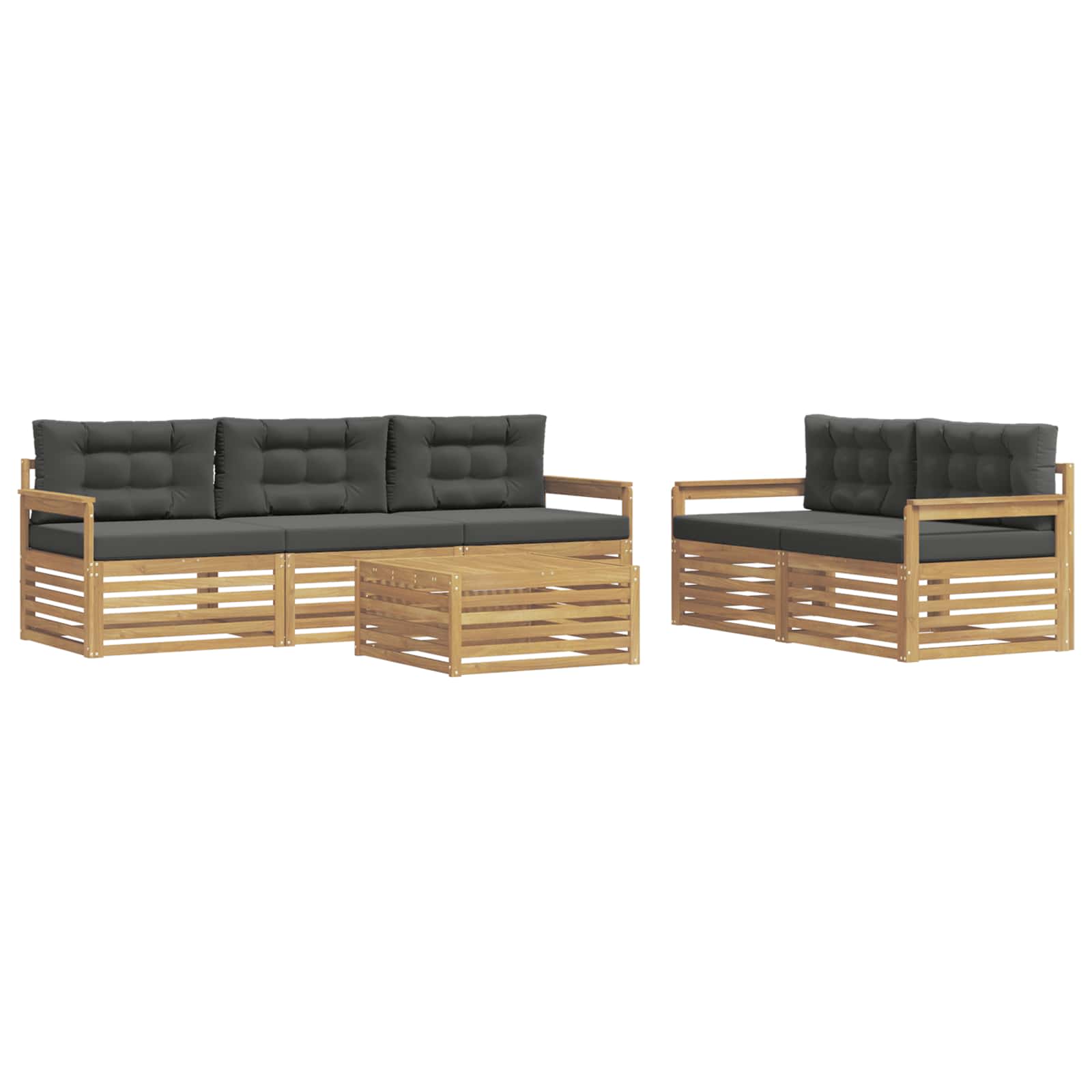 Buiten bankenset 6 pcs Wit en antracietkleurig – afbeelding 2