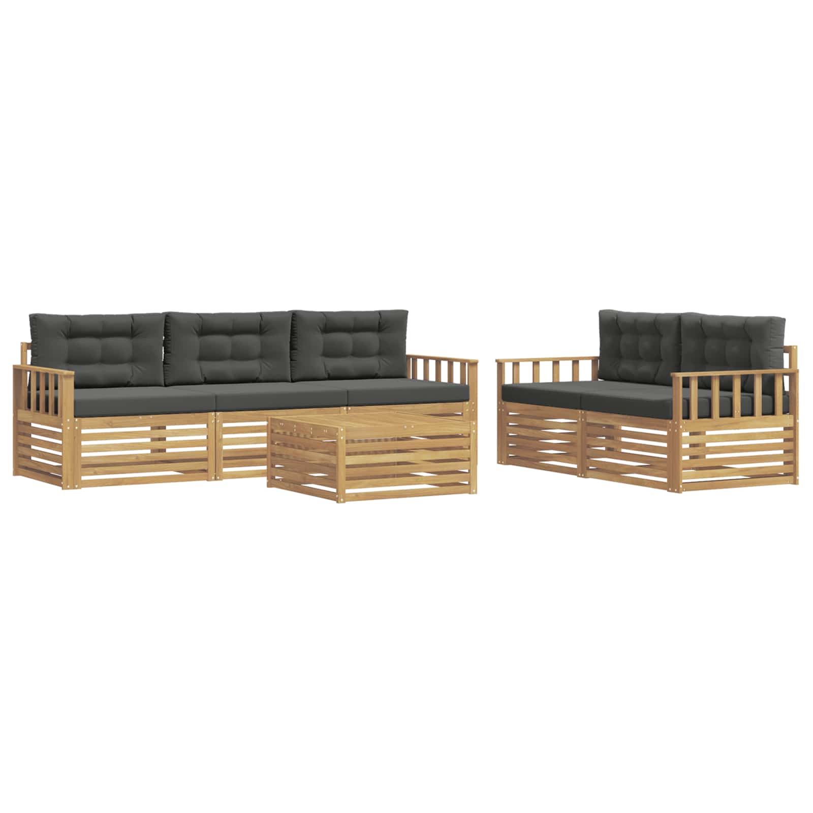 Buiten bankenset 6 pcs Wit en antracietkleurig – afbeelding 2