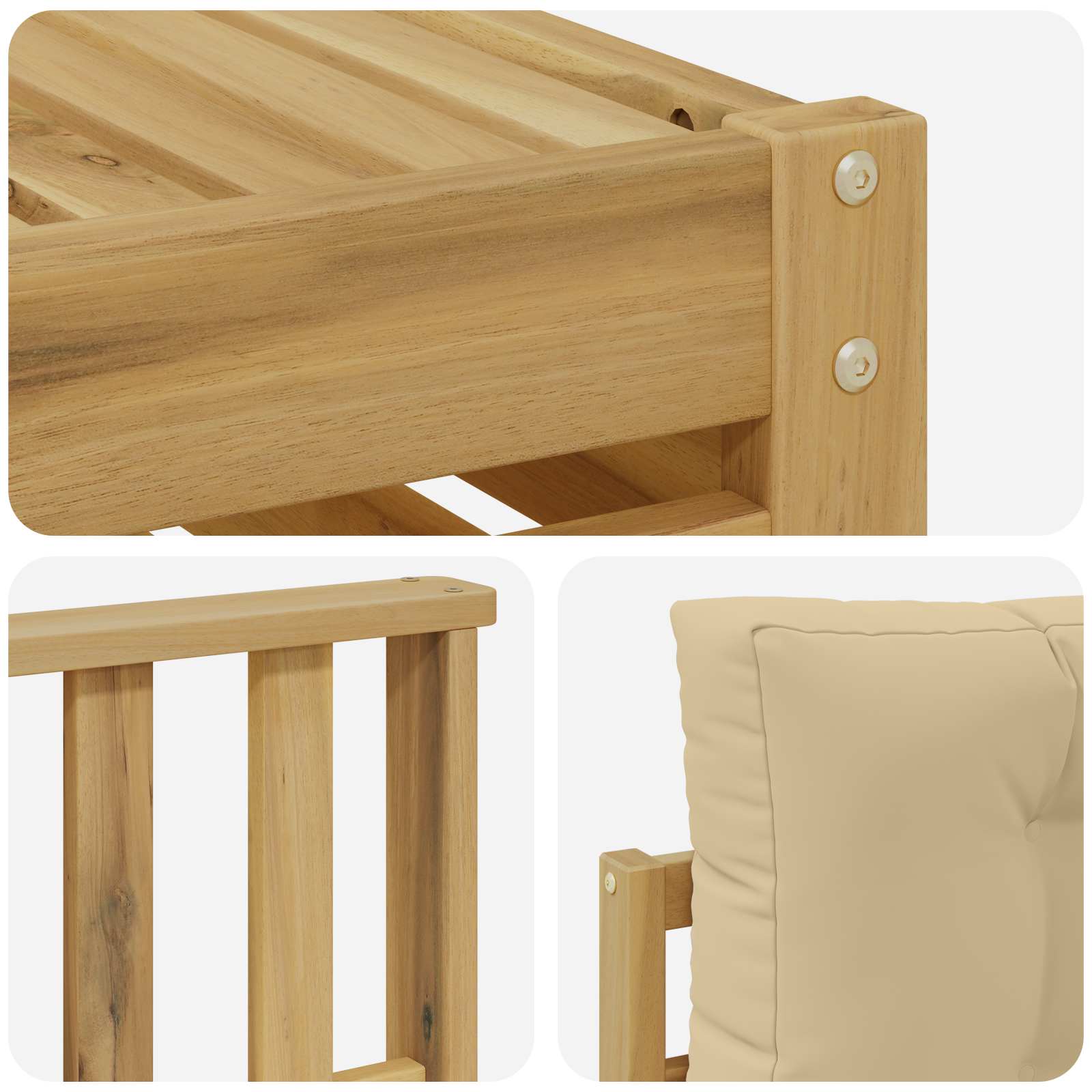 Buiten bankenset 6 pcs Wit en Beige – afbeelding 5