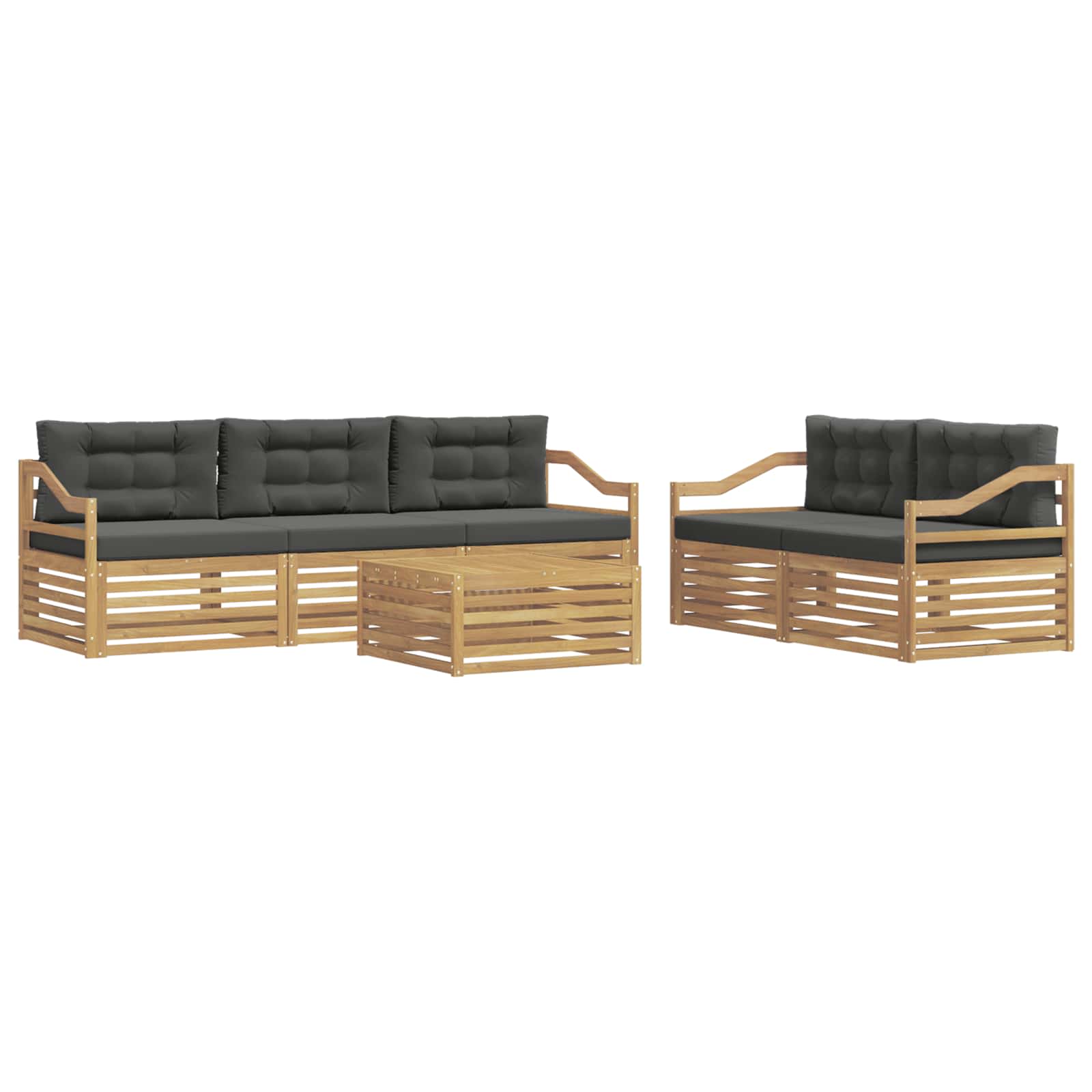 Buiten bankenset 6 pcs Wit en antracietkleurig – afbeelding 2