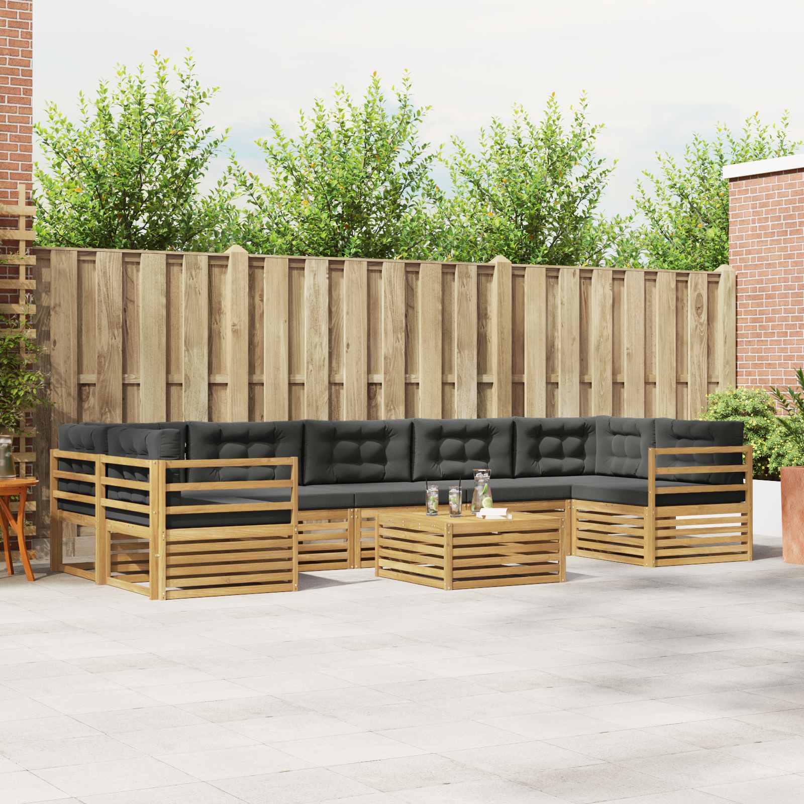 Buiten bankenset 8 pcs Wit en antracietkleurig – afbeelding 1