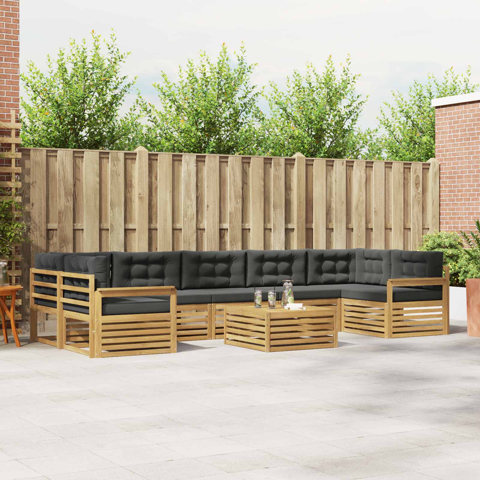 Buiten bankenset 8 pcs Wit en antracietkleurig – afbeelding 1