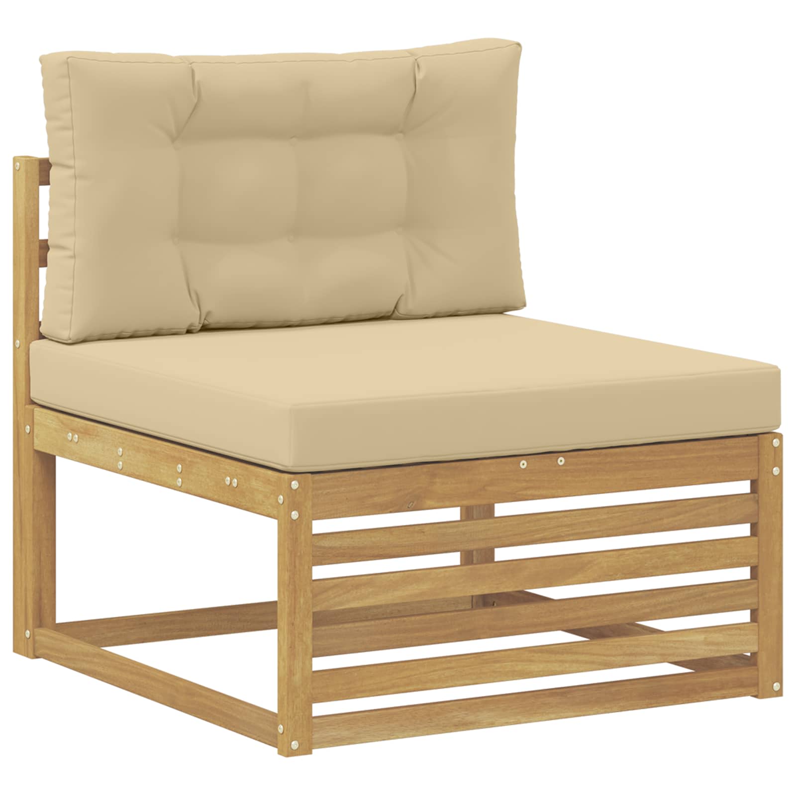 Buiten bankenset 8 pcs Wit en Beige Massief Acaciahout – afbeelding 4