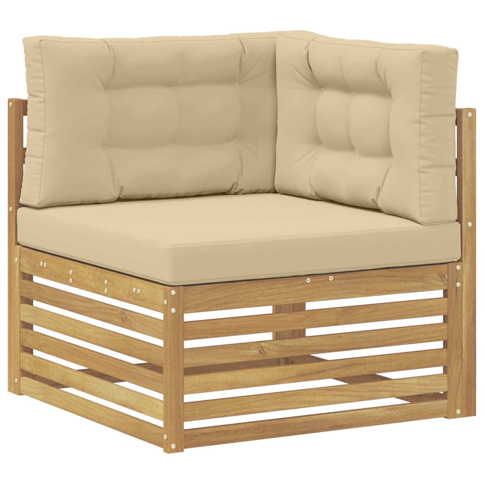 Buiten bankenset 8 pcs Wit en Beige Massief Acaciahout – afbeelding 5