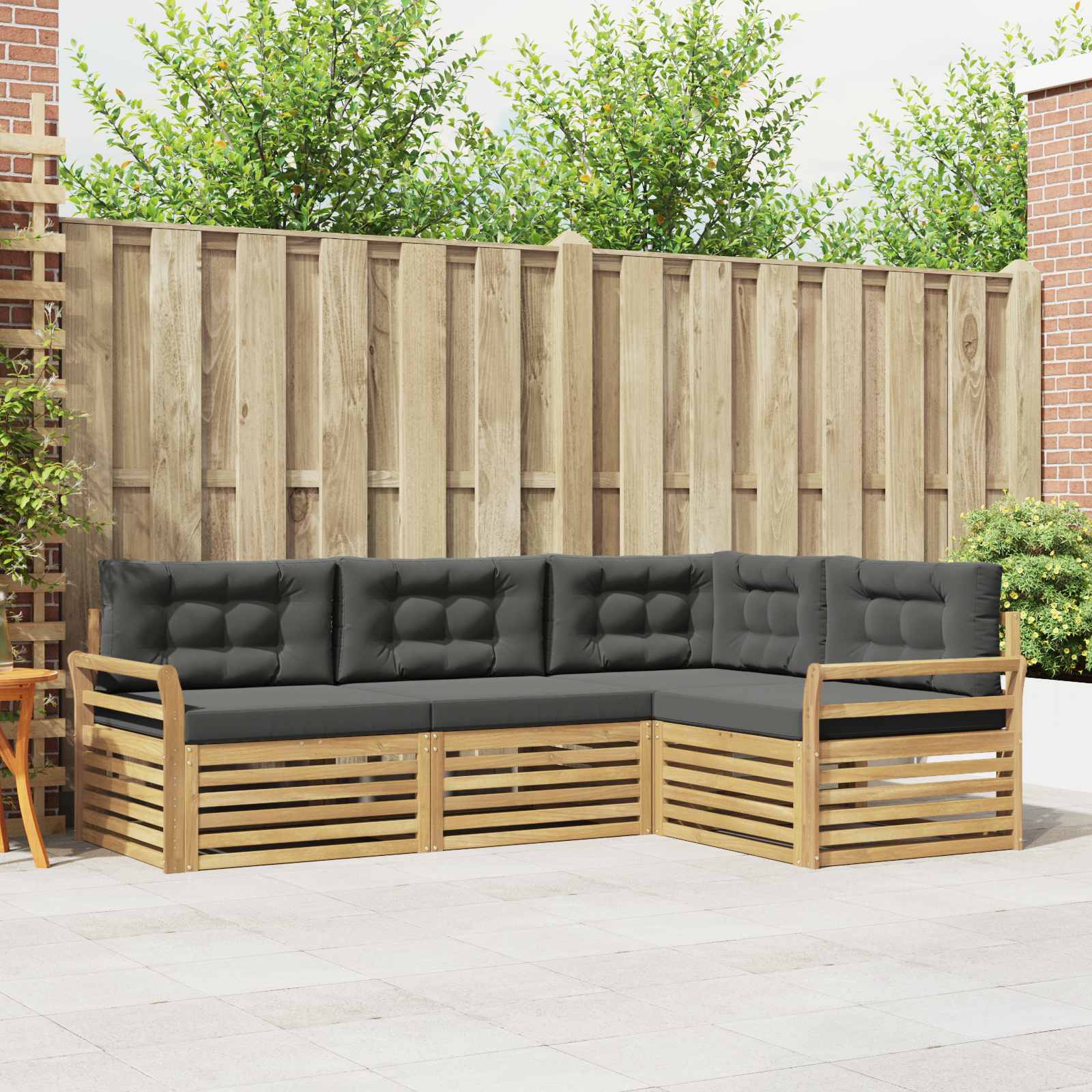 Buiten bankenset 4 pcs Wit en antracietkleurig – afbeelding 1