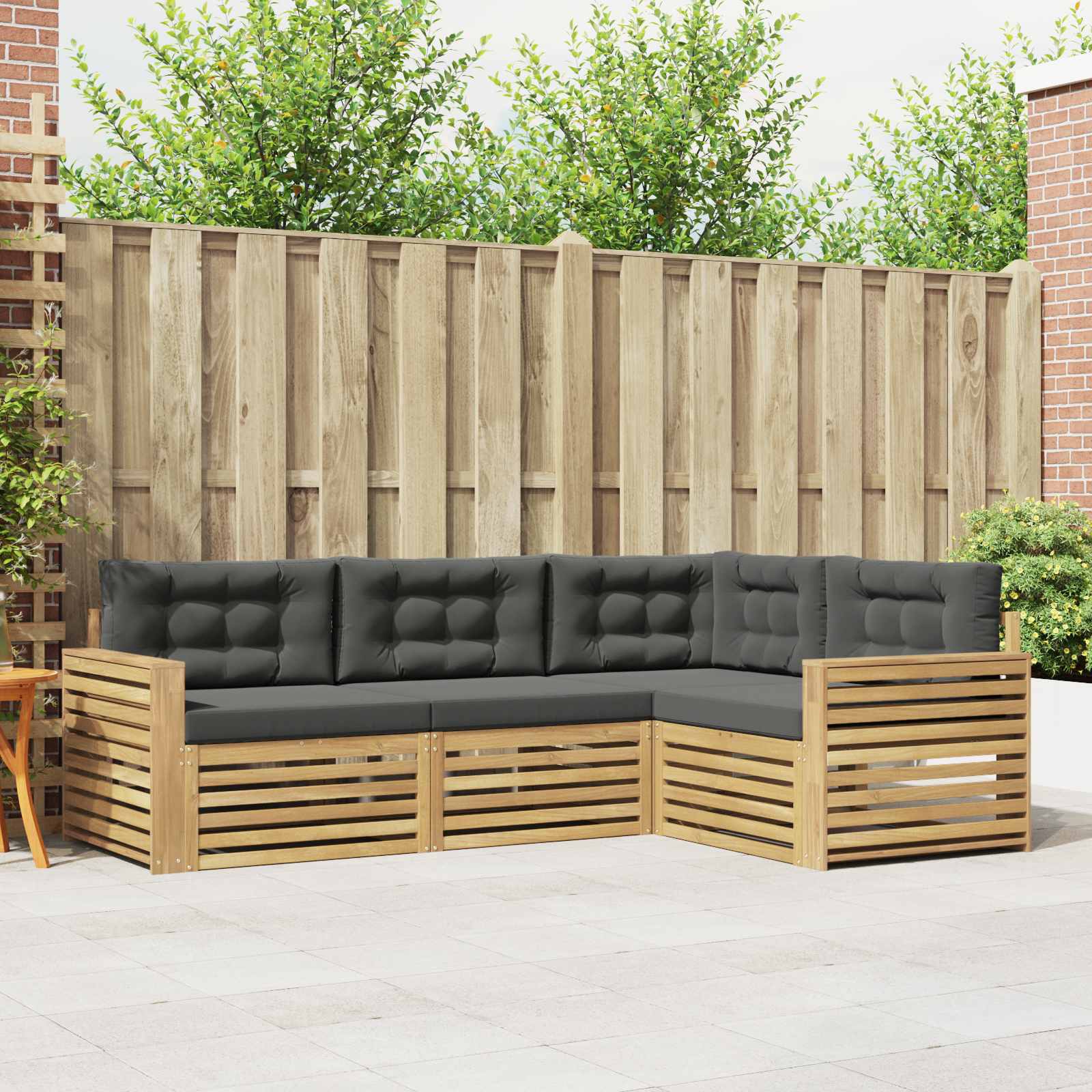 Buiten bankenset 4 pcs Wit en antracietkleurig – afbeelding 1