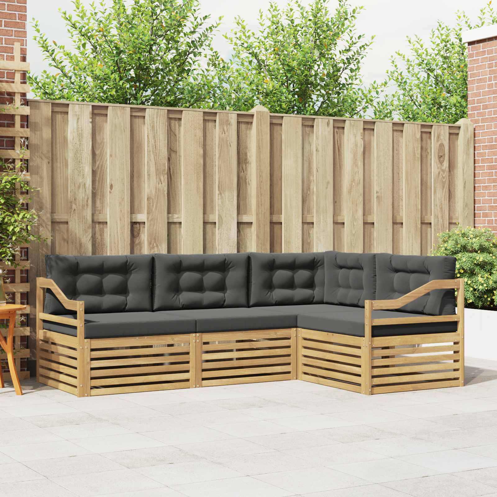 Buiten bankenset 4 pcs Wit en antracietkleurig – afbeelding 1